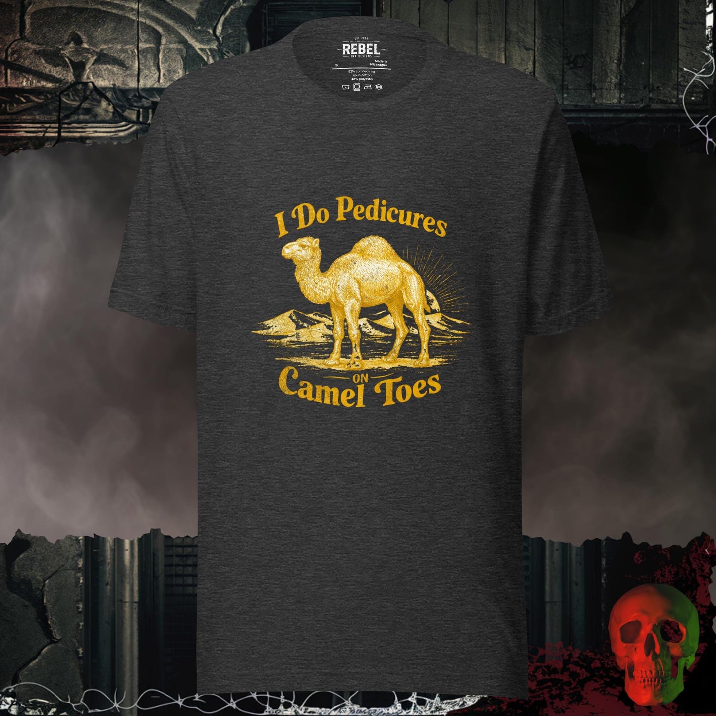 T-Shirt Dark Grey Heather / S Pedicures on Camel Toes Tee
