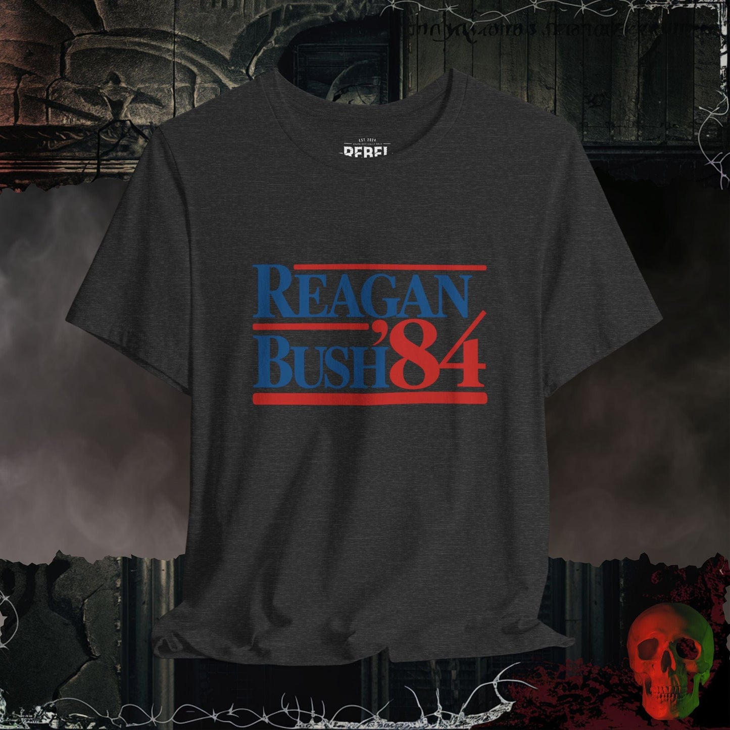 T-Shirt Dark Grey Heather / S Reagan Bush '84 Tee