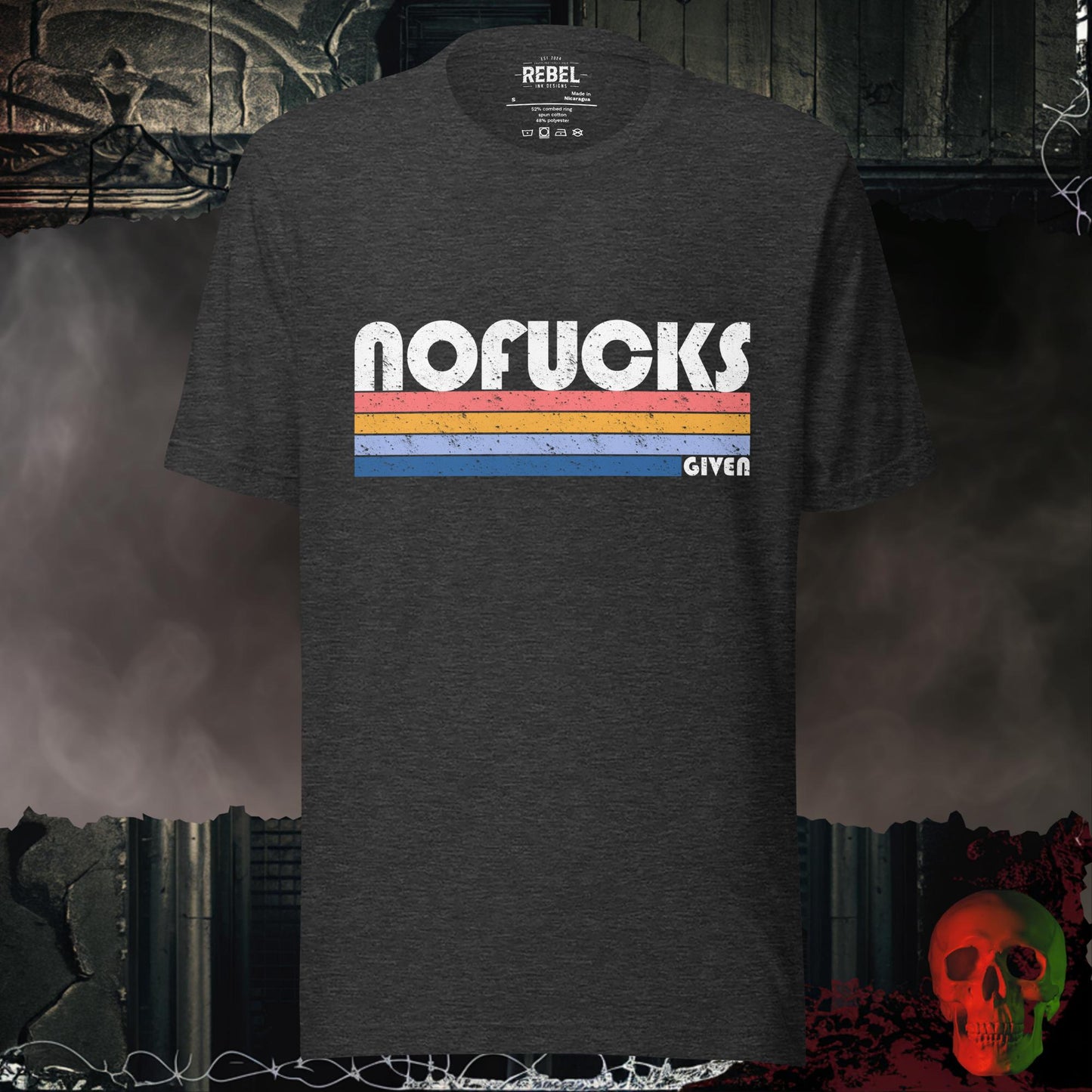 T-Shirt Dark Grey Heather / S Retro No F*cks Given T-Shirt