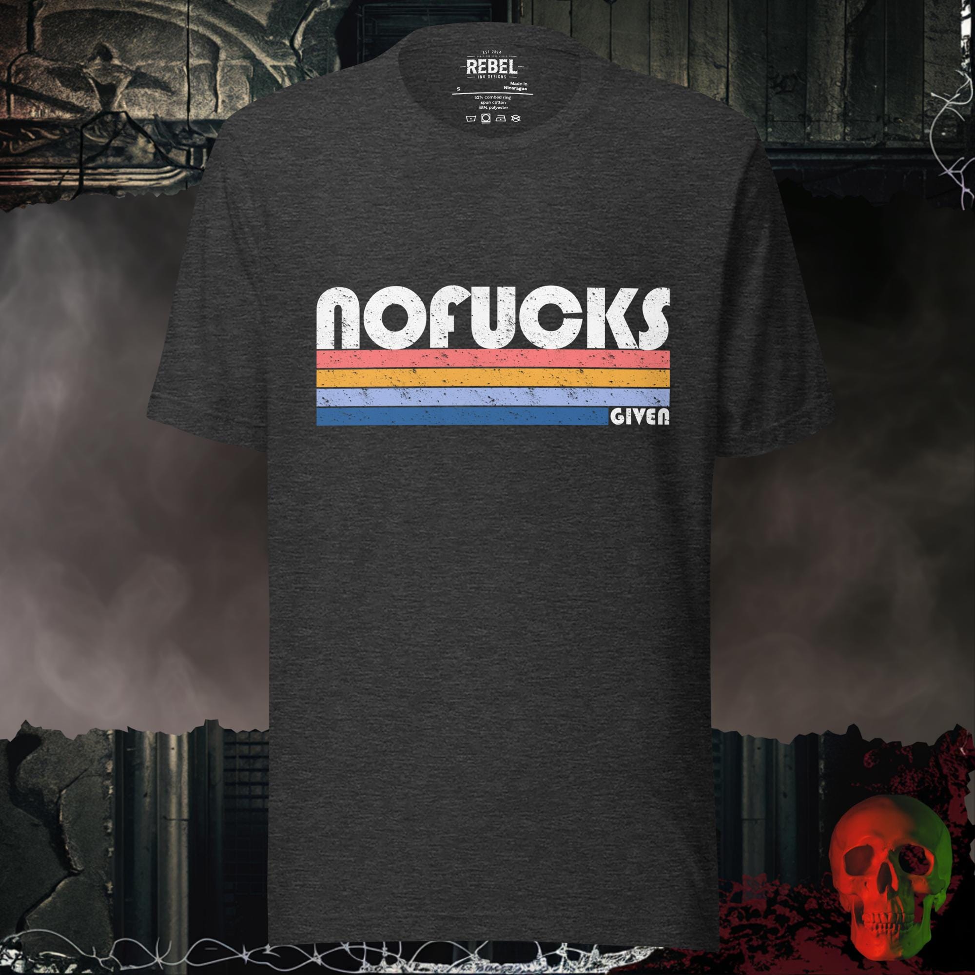 T-Shirt Dark Grey Heather / S Retro No F*cks Given T-Shirt