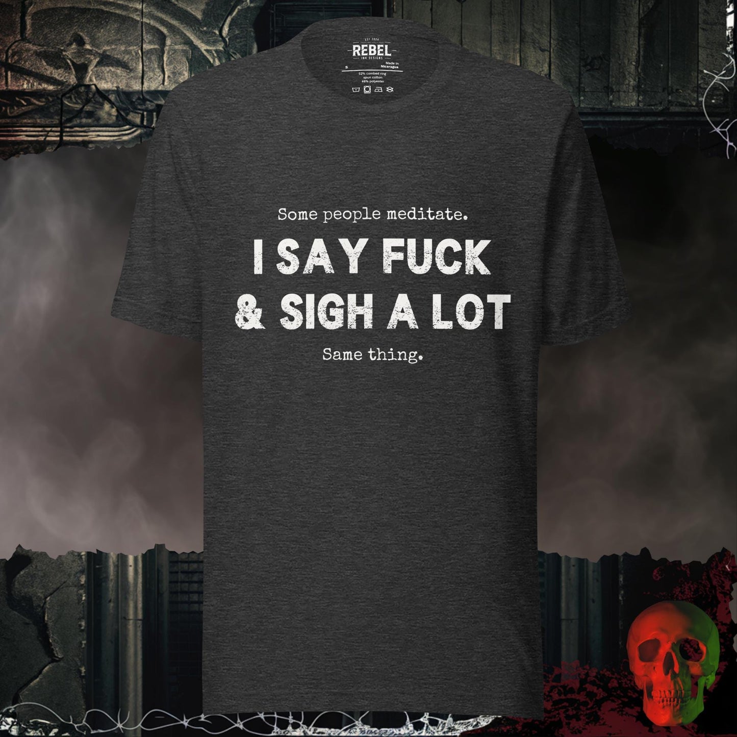 T-Shirt Dark Grey Heather / S Some People Meditate Tee