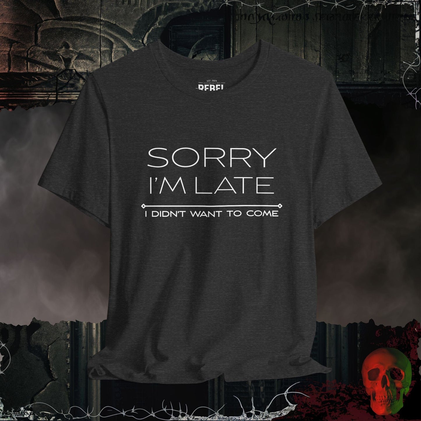 T-Shirt Dark Grey Heather / S Sorry I am Late Tee