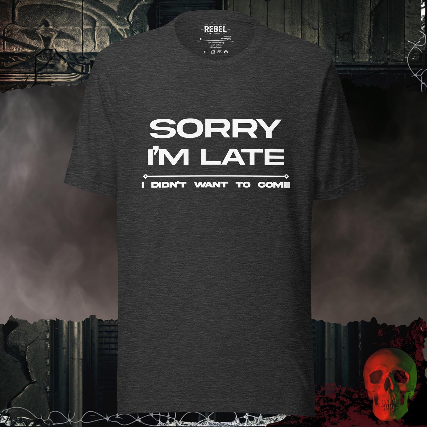 T-Shirt Dark Grey Heather / S Sorry I am Late Tee