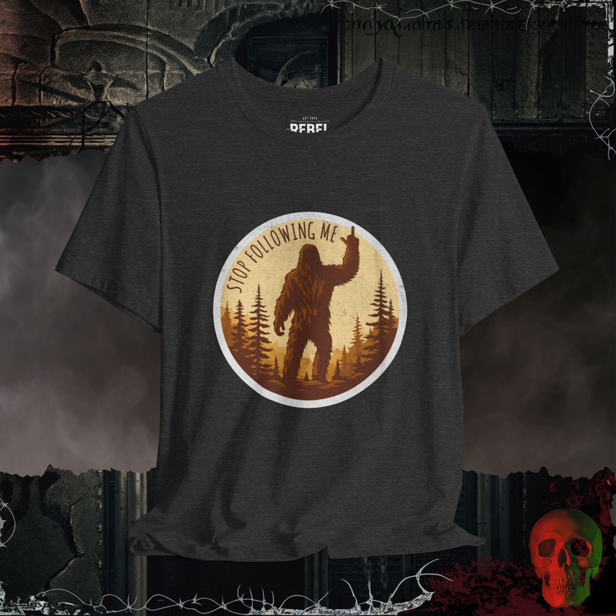 T-Shirt Dark Grey Heather / S Stop Following Me – Bigfoot Tee