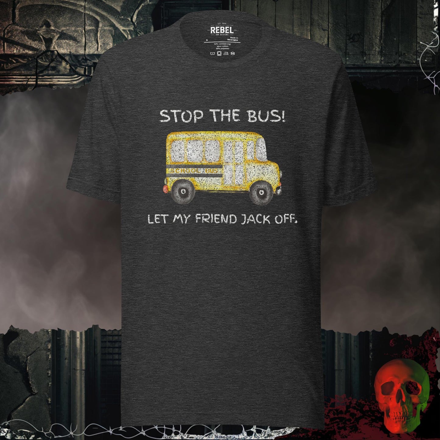 T-Shirt Dark Grey Heather / S Stop The Bus Tee