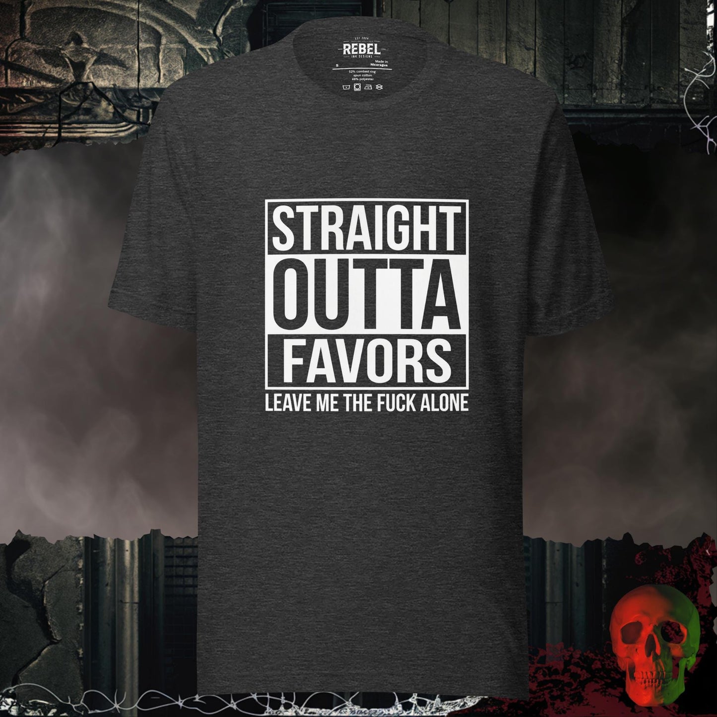 T-Shirt Dark Grey Heather / S Straight Out of Favors Tee