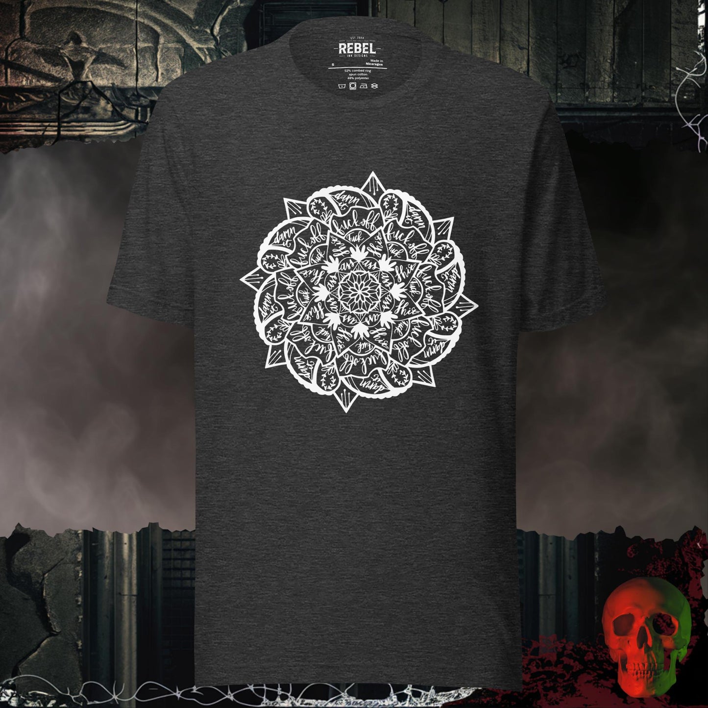 T-Shirt Dark Grey Heather / S Swearing Mandala T-Shirt