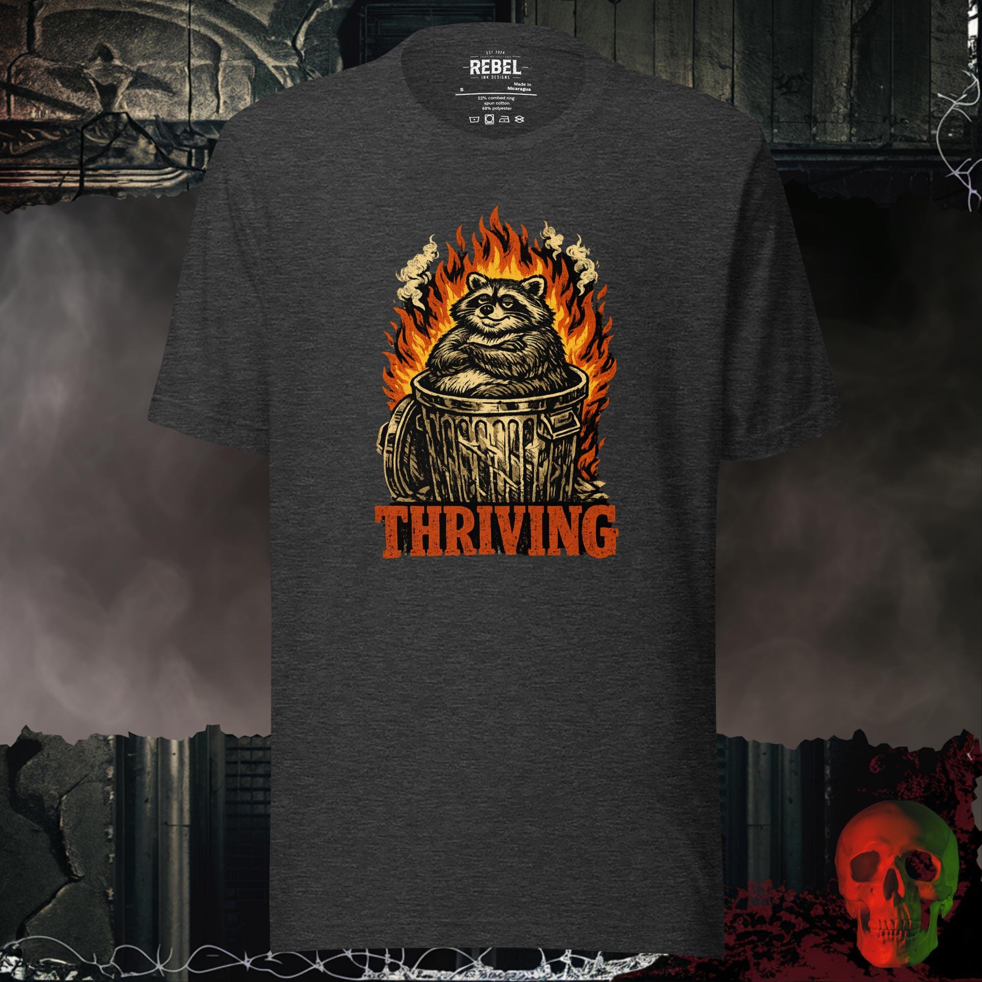 T-Shirt Dark Grey Heather / S Thriving Bold Graphic Statement Tee | Rebel Ink