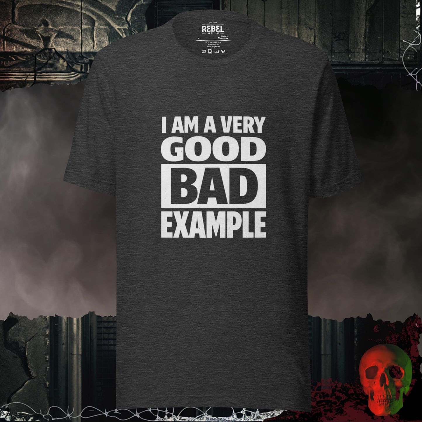 T-Shirt Dark Grey Heather / S Very Good Bad Example Tee