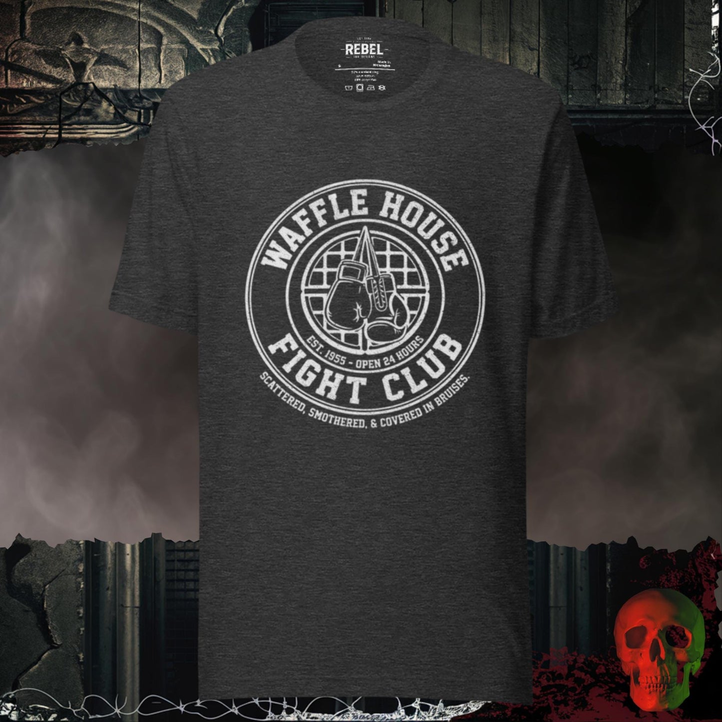 T-Shirt Dark Grey Heather / S Waffle House Fight Club Tee