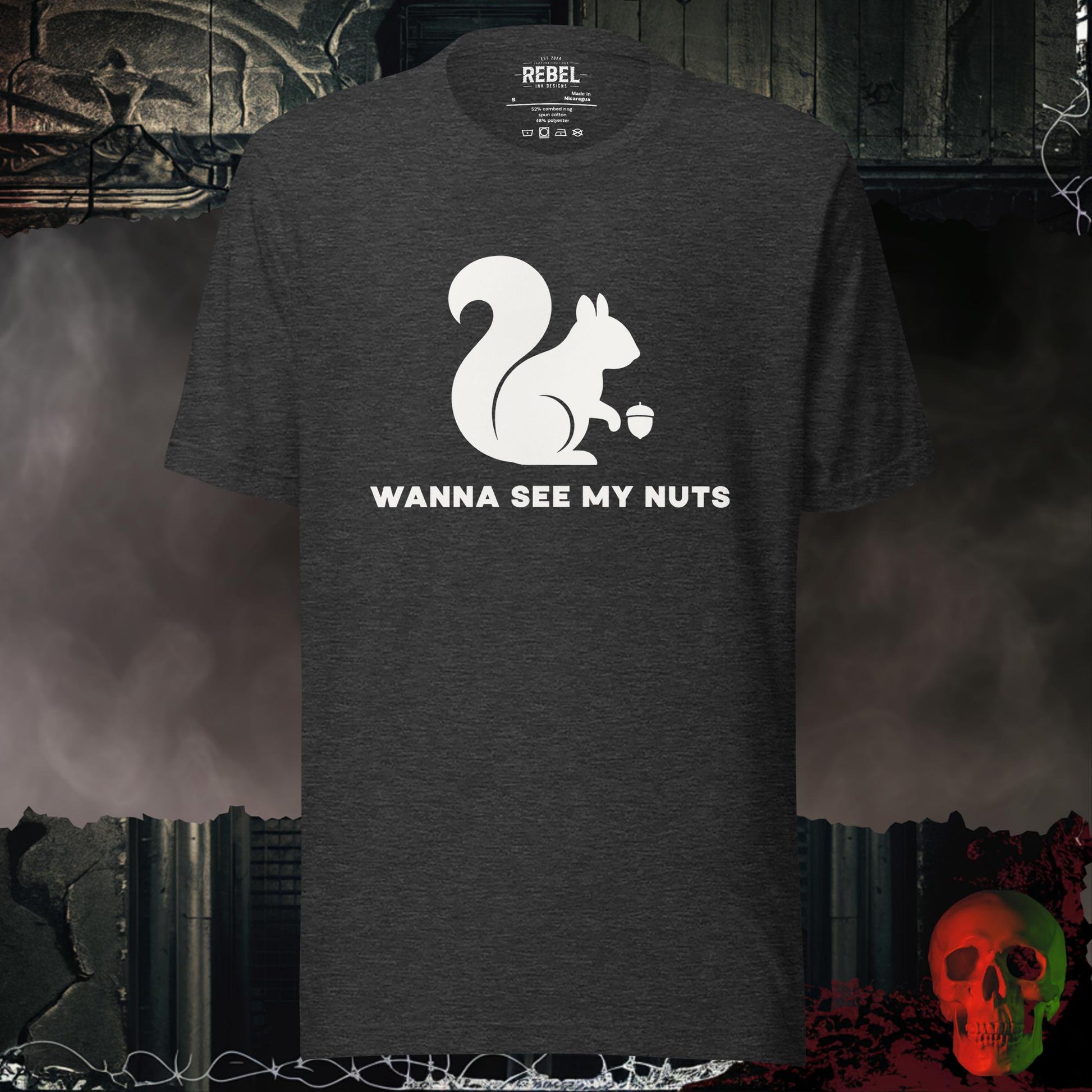 T-Shirt Dark Grey Heather / S Wanna See My Nuts Tee