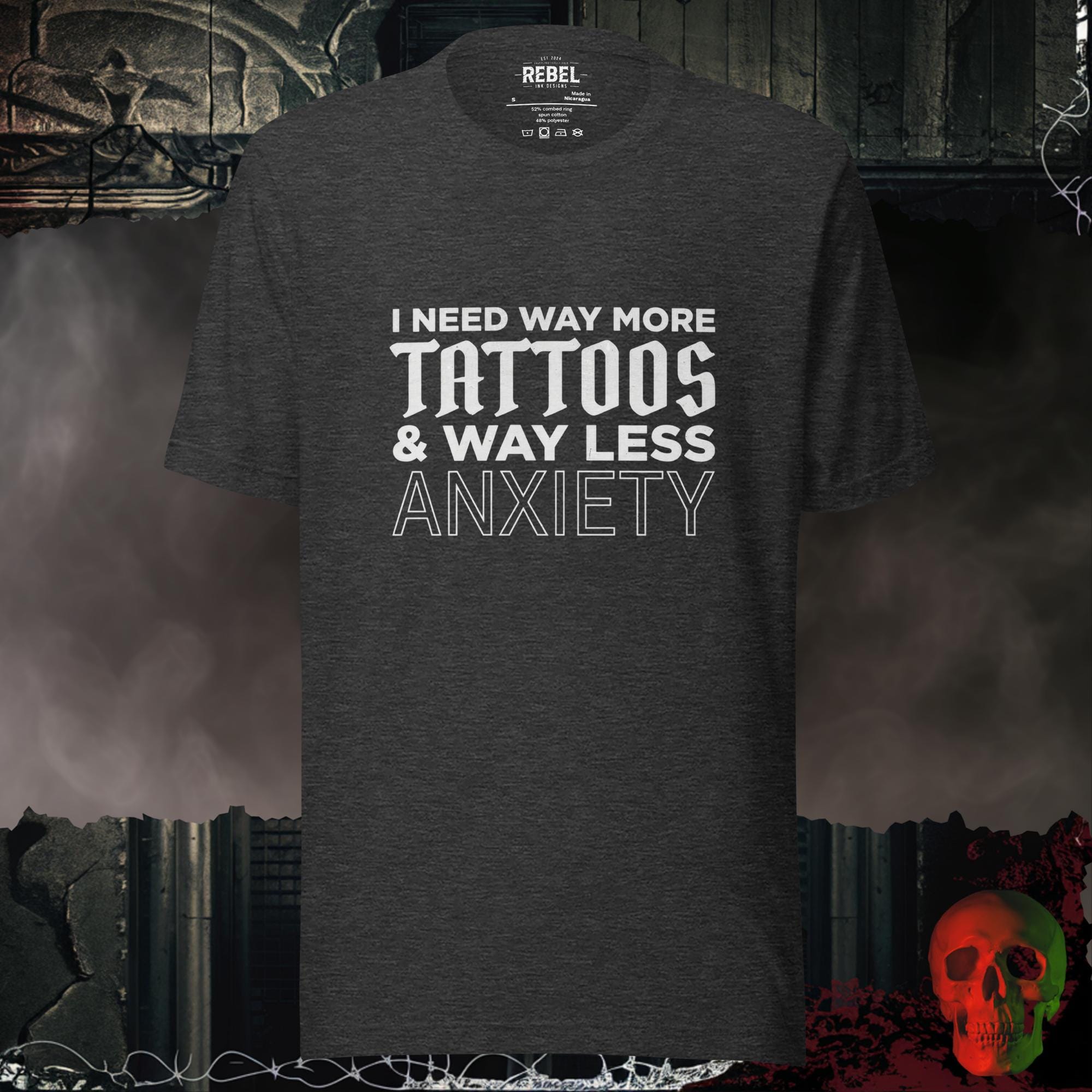 T-Shirt Dark Grey Heather / S Way More Tattoos Tee
