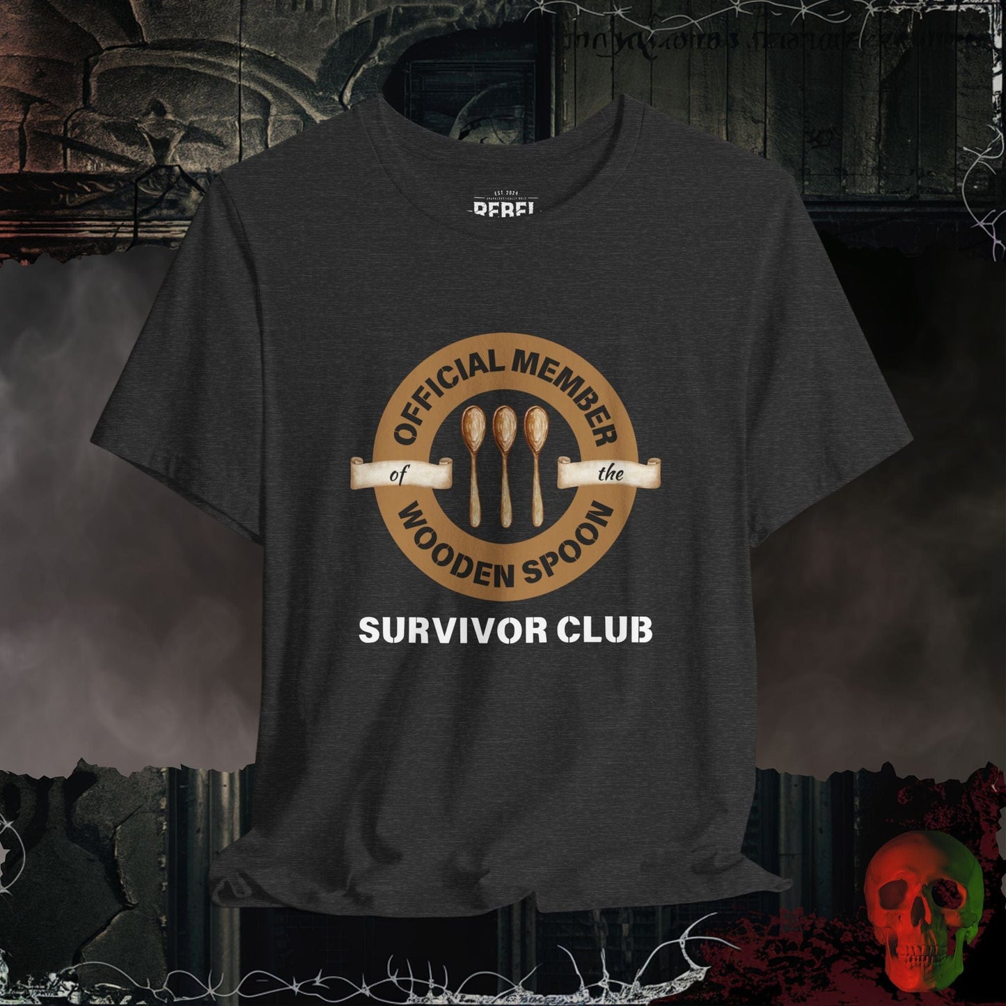 T-Shirt Dark Grey Heather / S Wooden Spoon Survivor Club Tee