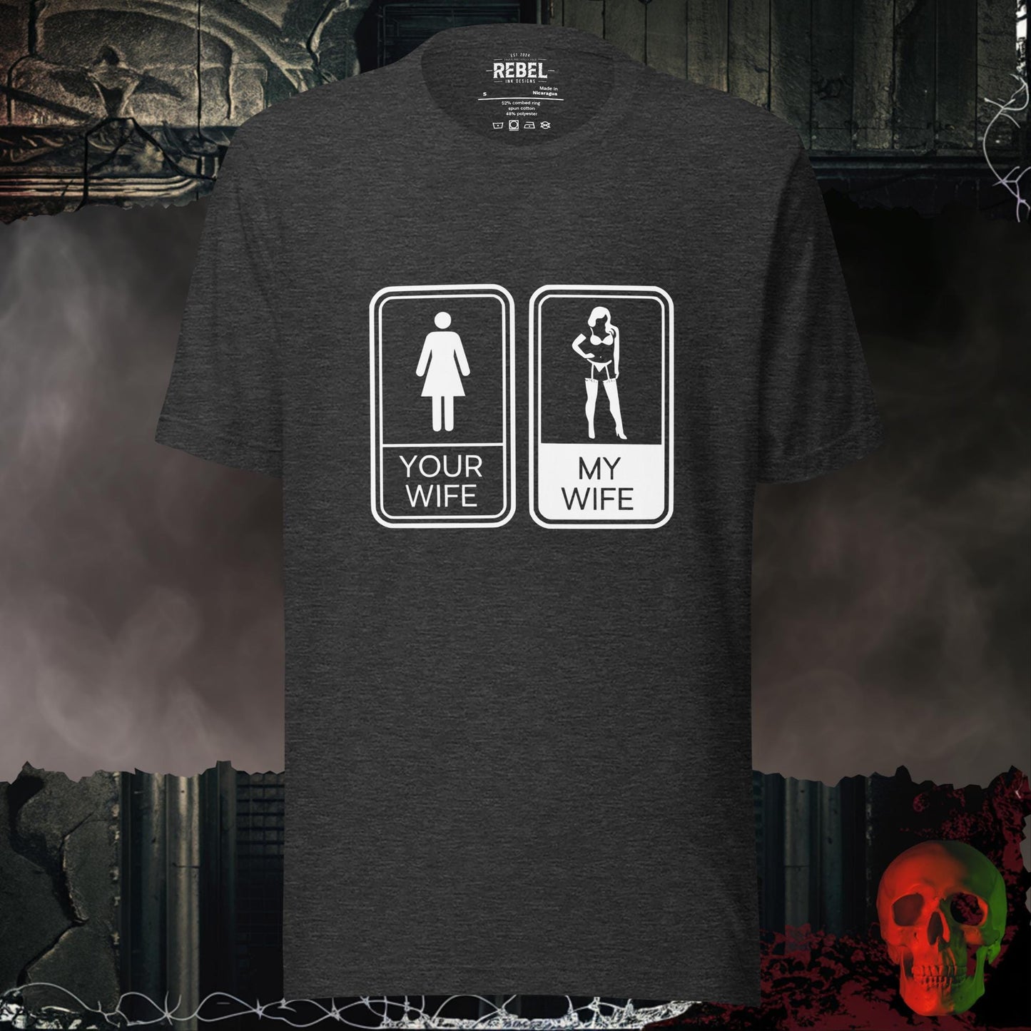 T-Shirt Dark Grey Heather / S Your Wife vs. My Wife T-Shirt