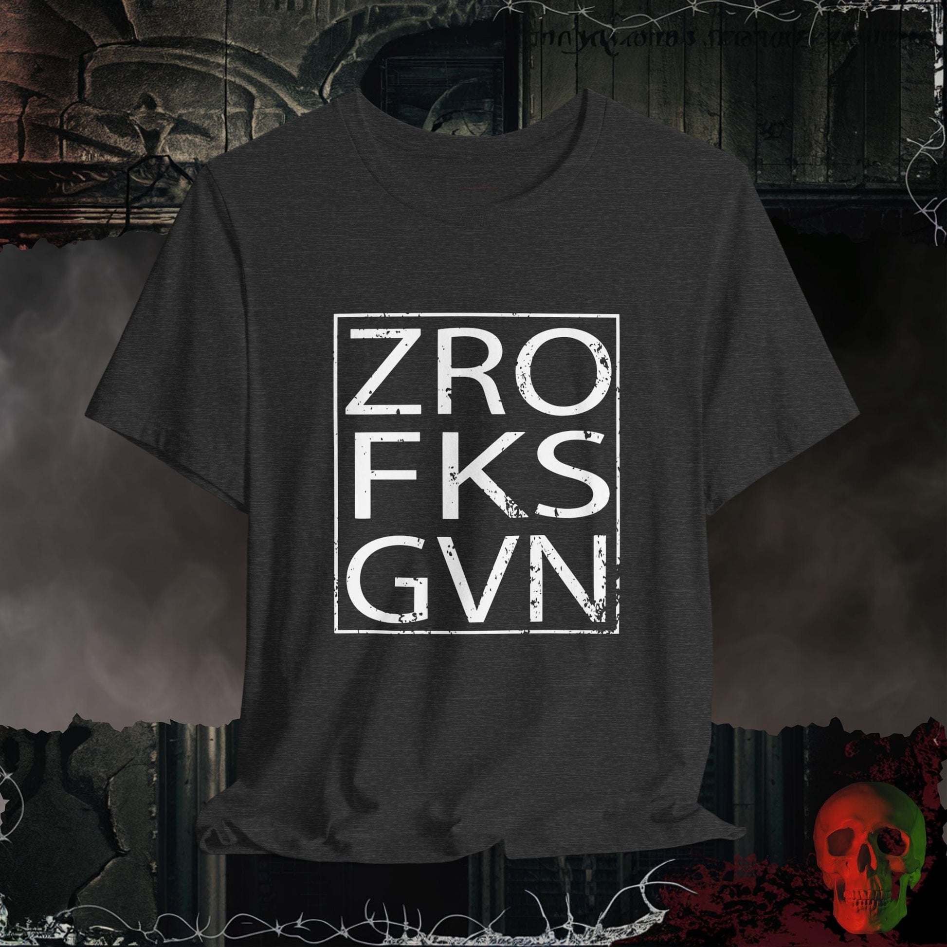 T-Shirt Dark Grey Heather / S Zero Fks Given