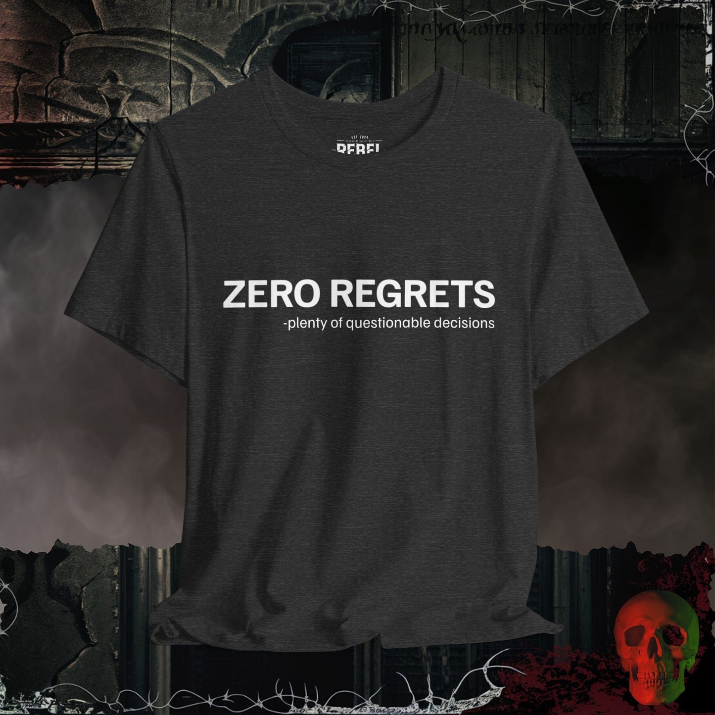 T-Shirt Dark Grey Heather / S Zero Regrets T-Shirt