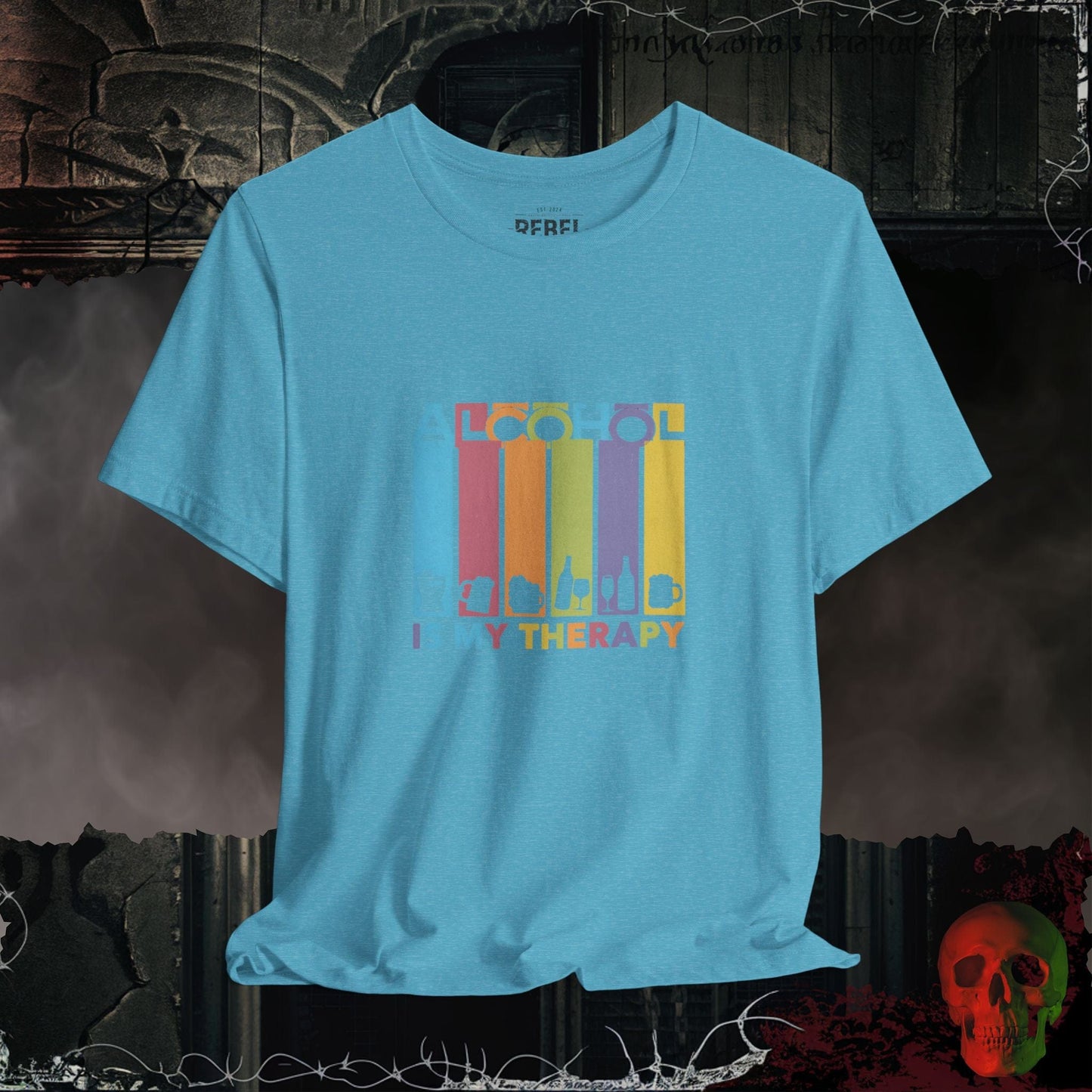 T-Shirt Heather Aqua / S Alcohol Therapy: The Ultimate Happy Hour Tee