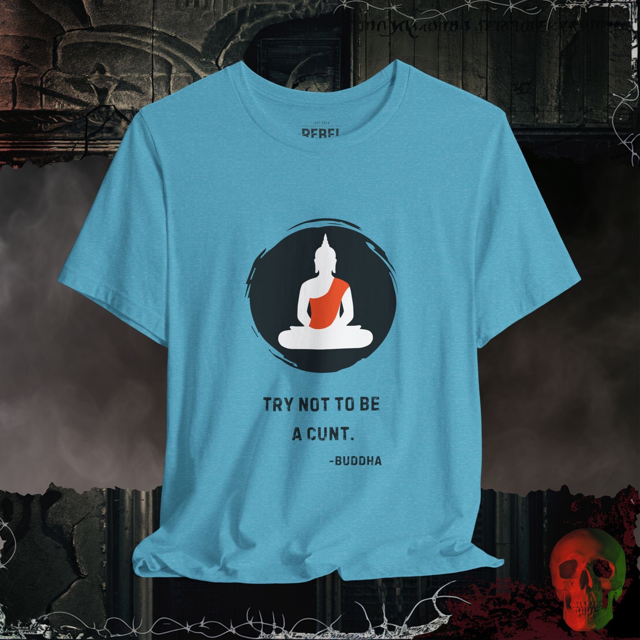 T-Shirt Heather Aqua / S Buddha Speaks Tee
