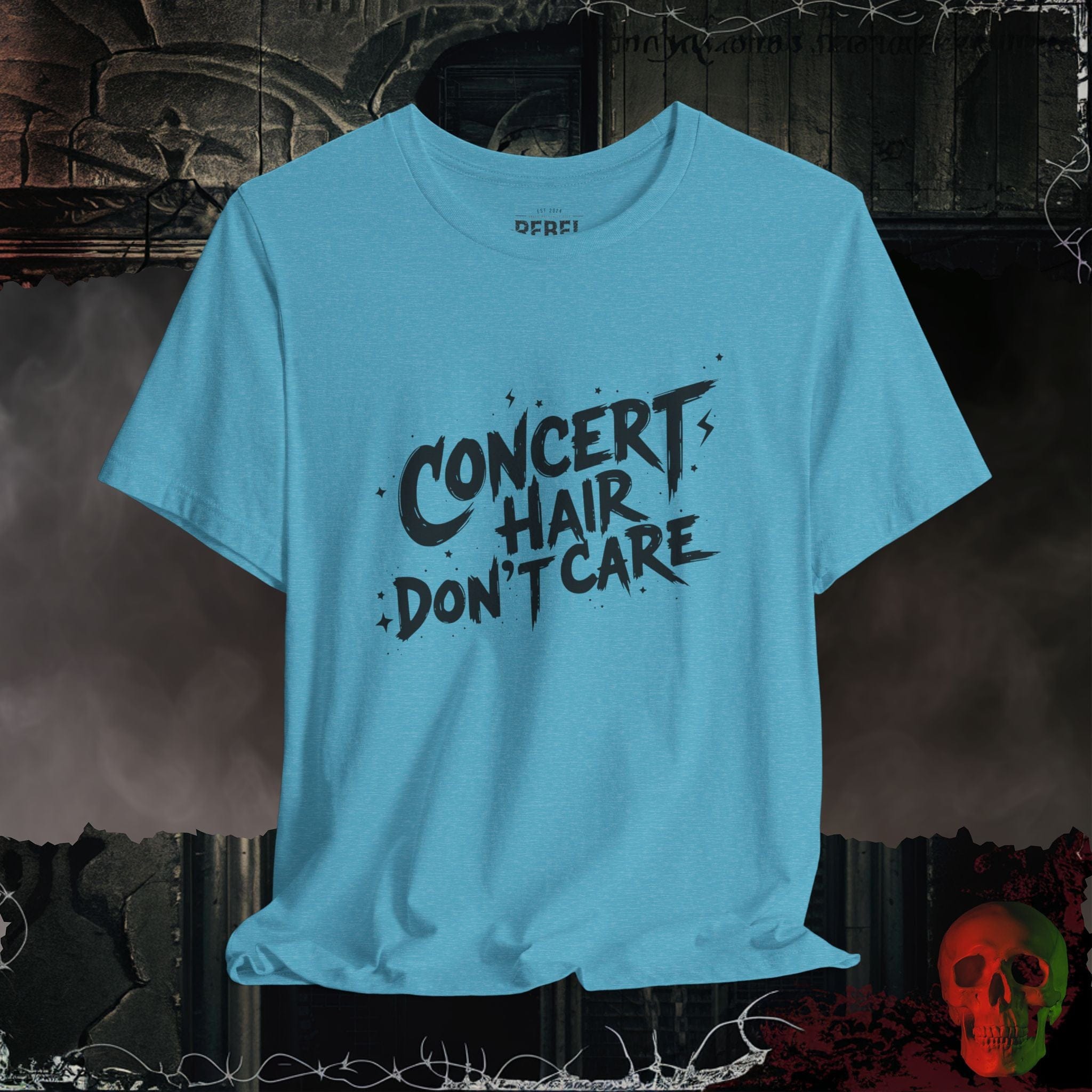 T-Shirt Heather Aqua / S Concert Hair Don’t Care T-Shirt