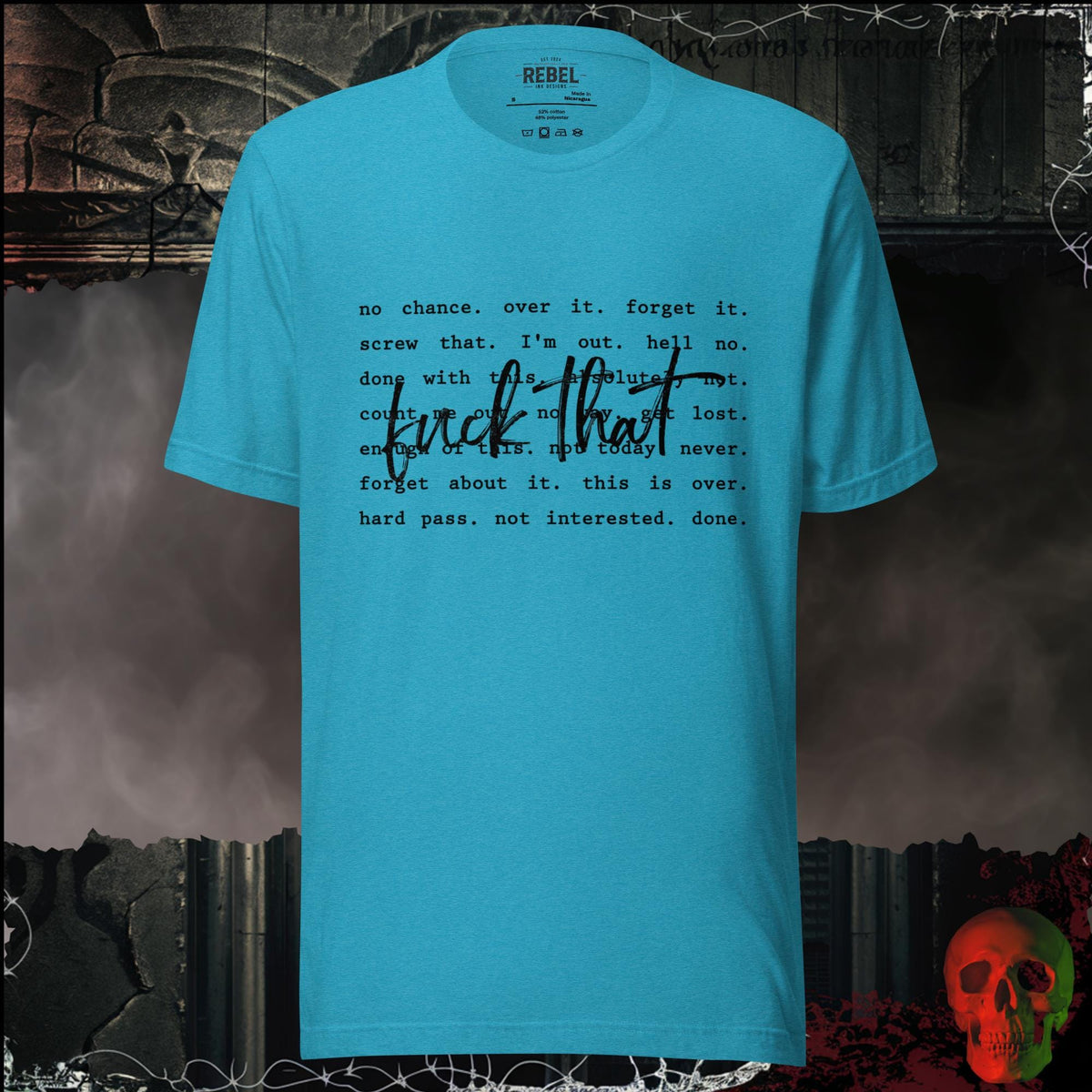 T-Shirt Heather Aqua / S F*ck That Graphic Tee | Rebel Ink Designs