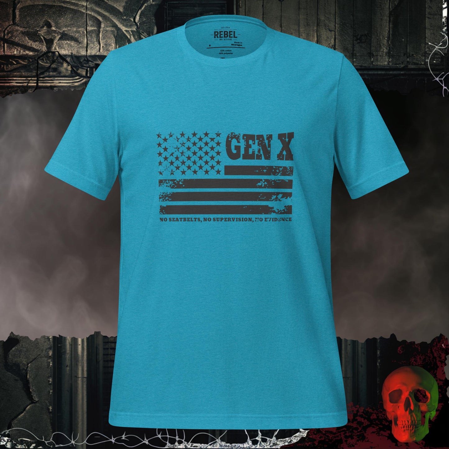 T-Shirt Heather Aqua / S Gen X / No Evidence Tee