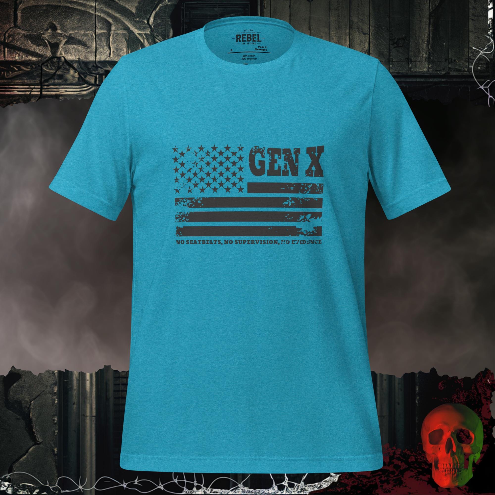 T-Shirt Heather Aqua / S Gen X / No Evidence Tee