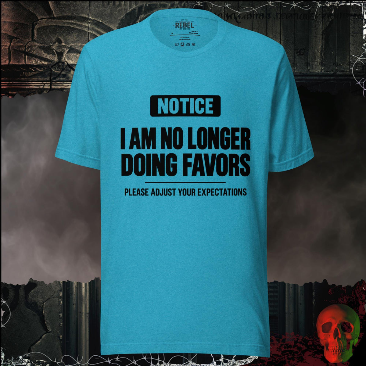 T-Shirt Heather Aqua / S I Am No Longer Doing Favors Graphic Tee | Rebel Ink Designs
