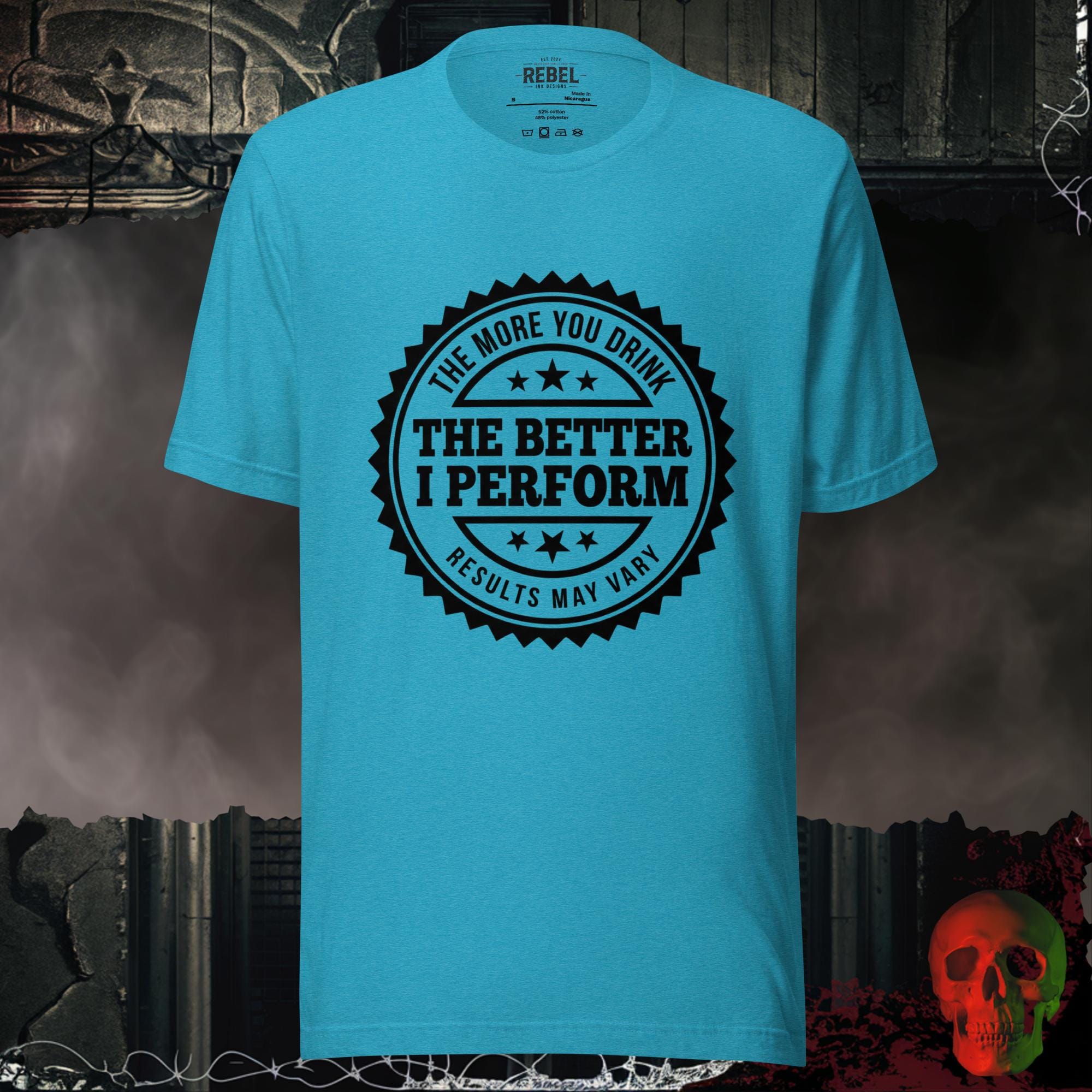 T-Shirt Heather Aqua / S More Drinking Better Performance Tee