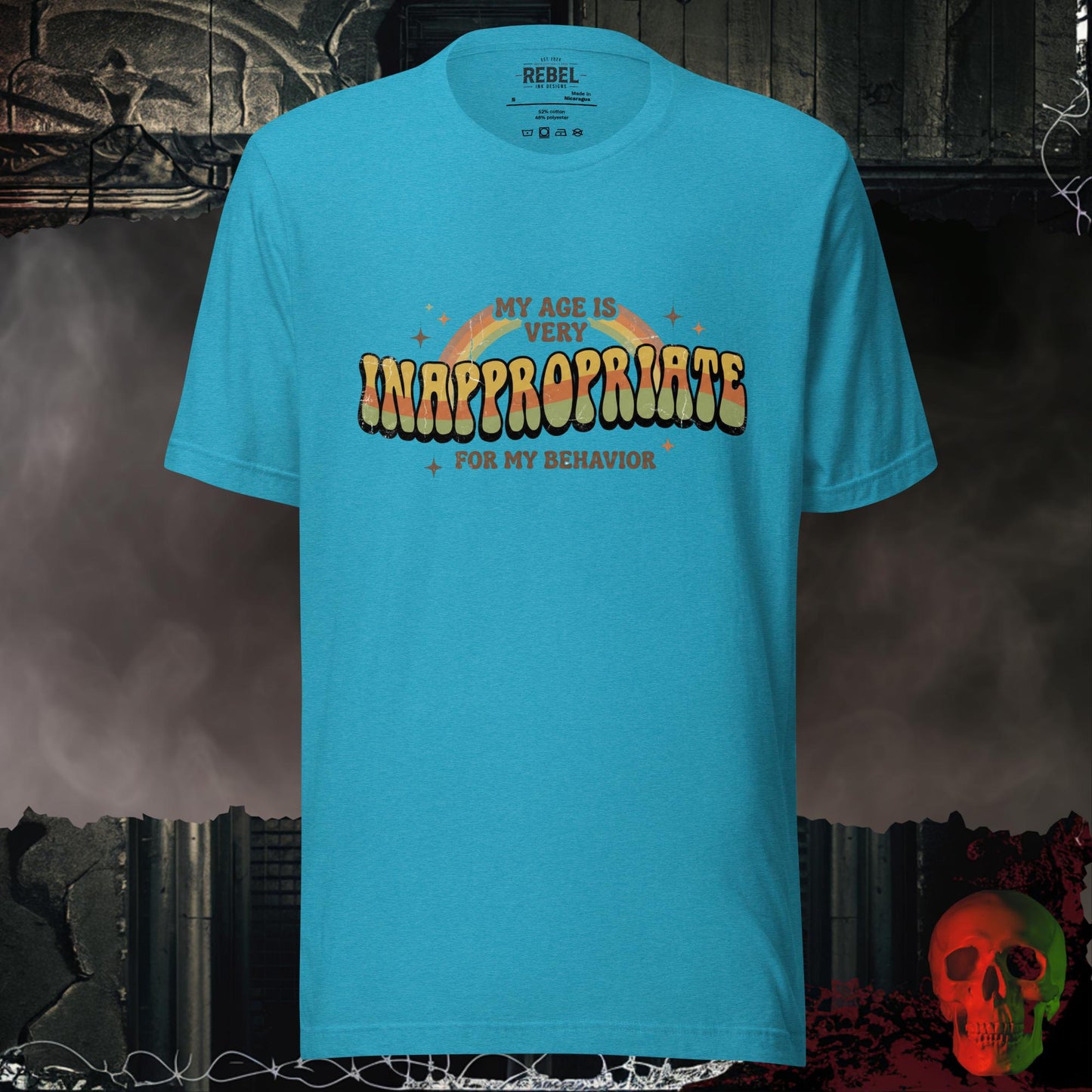 T-Shirt Heather Aqua / S My Age Is Very Inappropriate Tee
