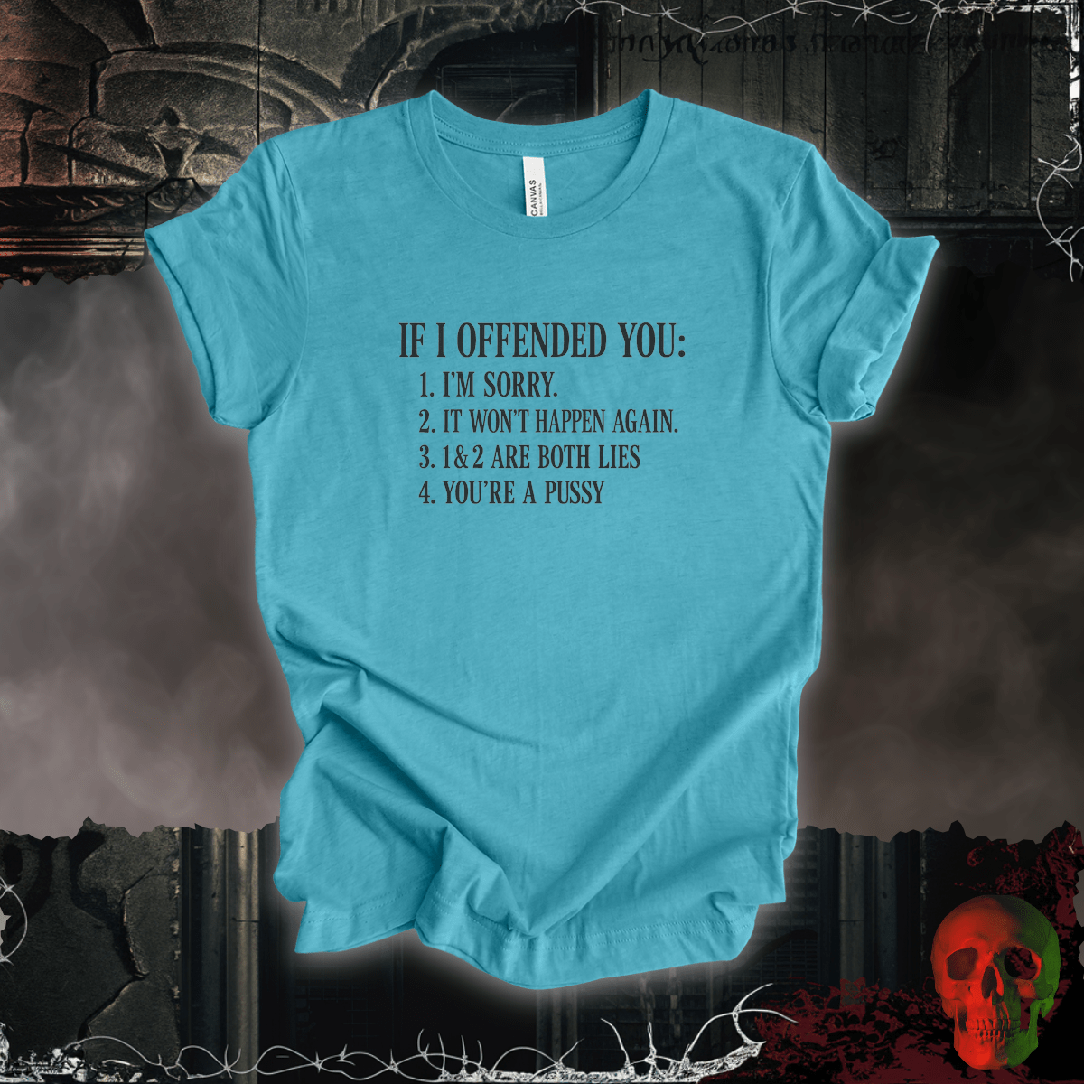 T-Shirt Heather Aqua / S Not Sorry I Offended You Tee