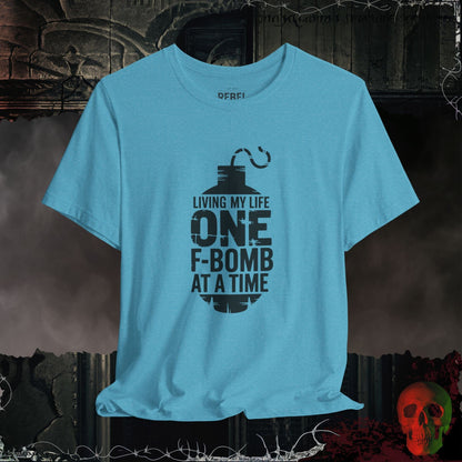 T-Shirt Heather Aqua / S One F-Bomb at a Time T-Shirt