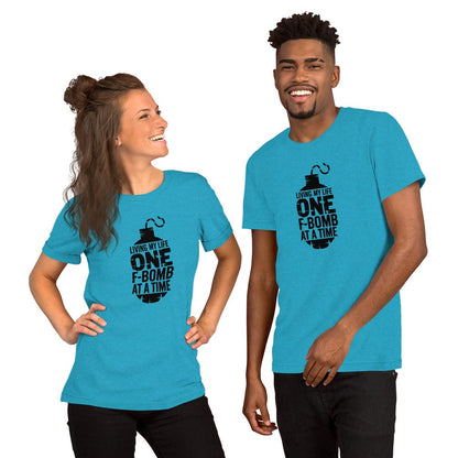 T-Shirt Heather Aqua / S One F-Bomb at a Time T-Shirt