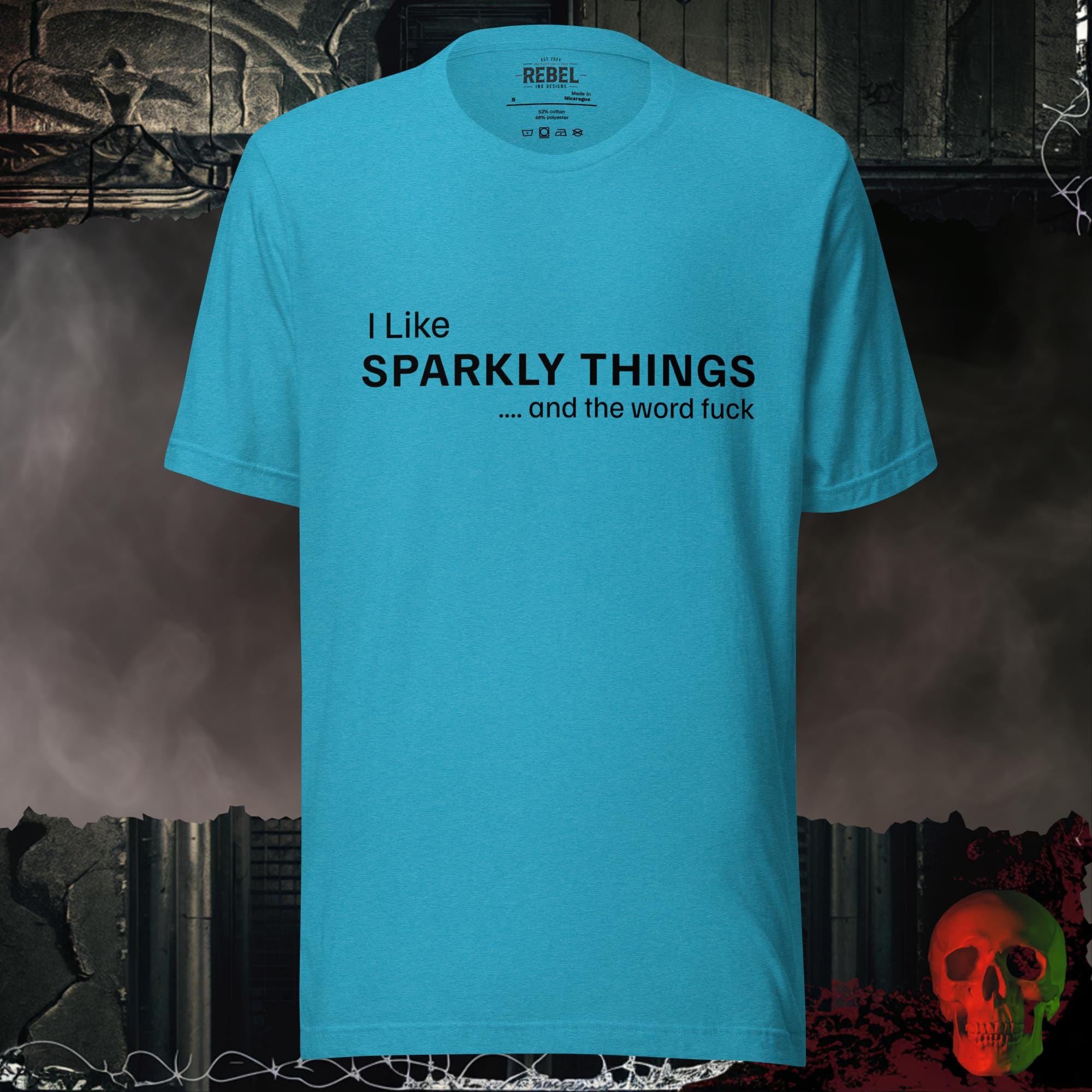 T-Shirt Heather Aqua / S SPARKLY THINGS Graphic Tee | Rebel Ink Designs