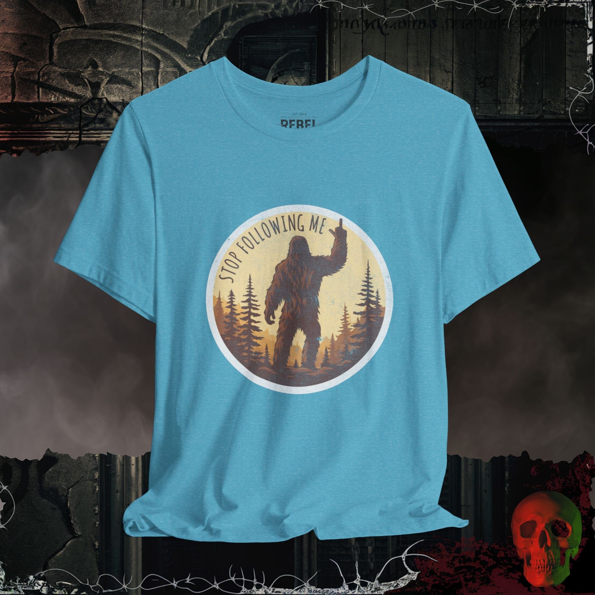 T-Shirt Heather Aqua / S Stop Following Me – Bigfoot Tee