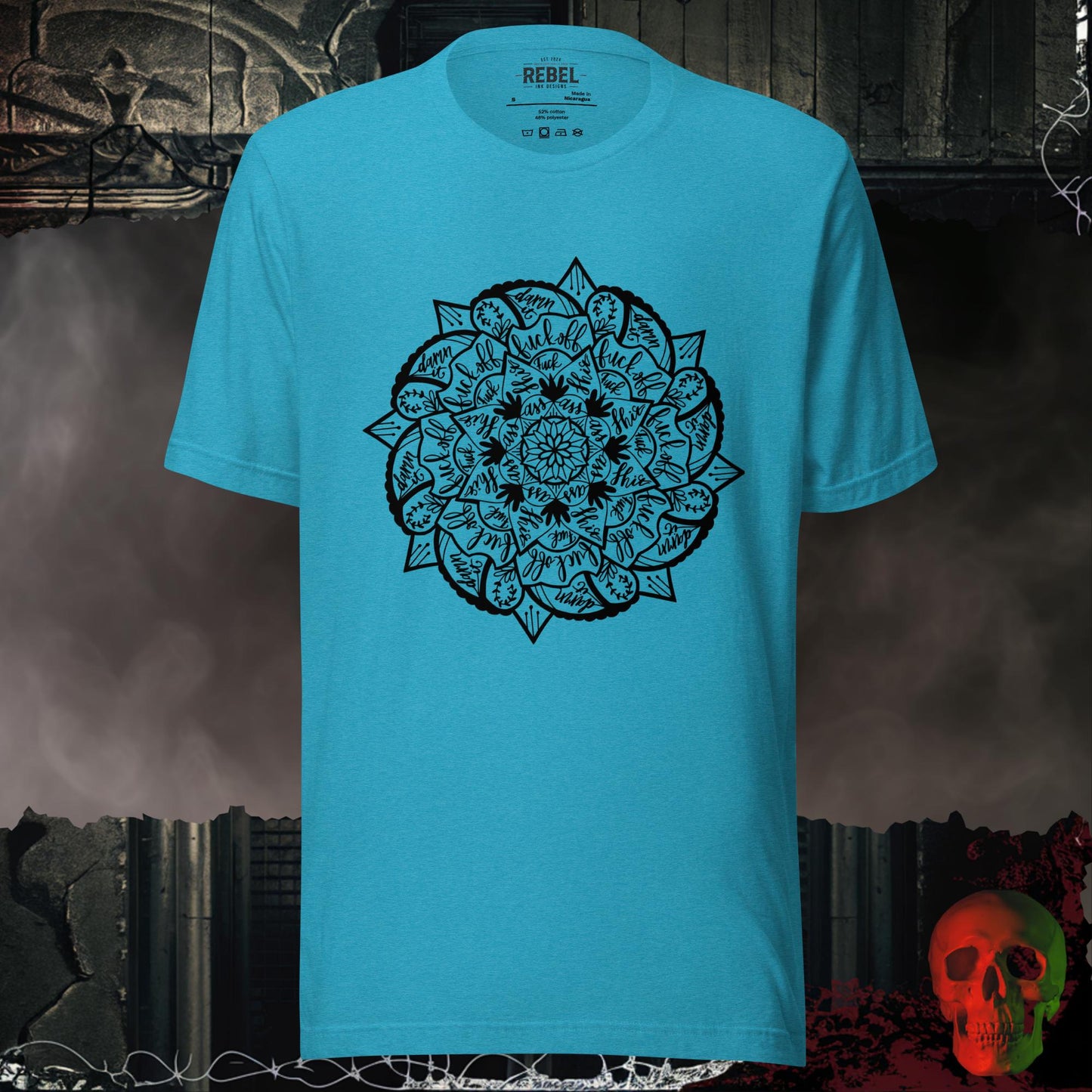 T-Shirt Heather Aqua / S Swearing Mandala T-Shirt
