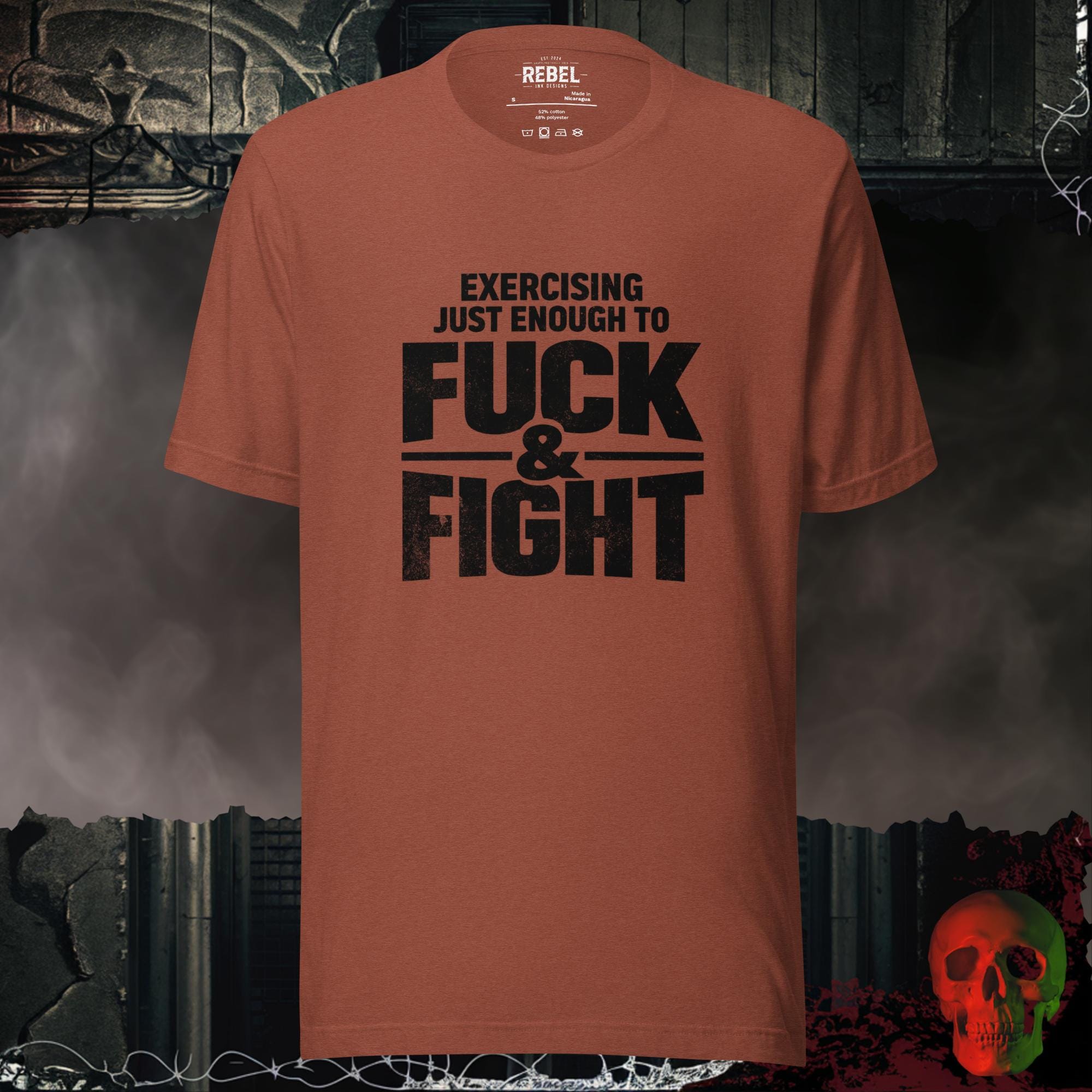 T-Shirt Heather Clay / S Exercising to F@ck & Fight Tee