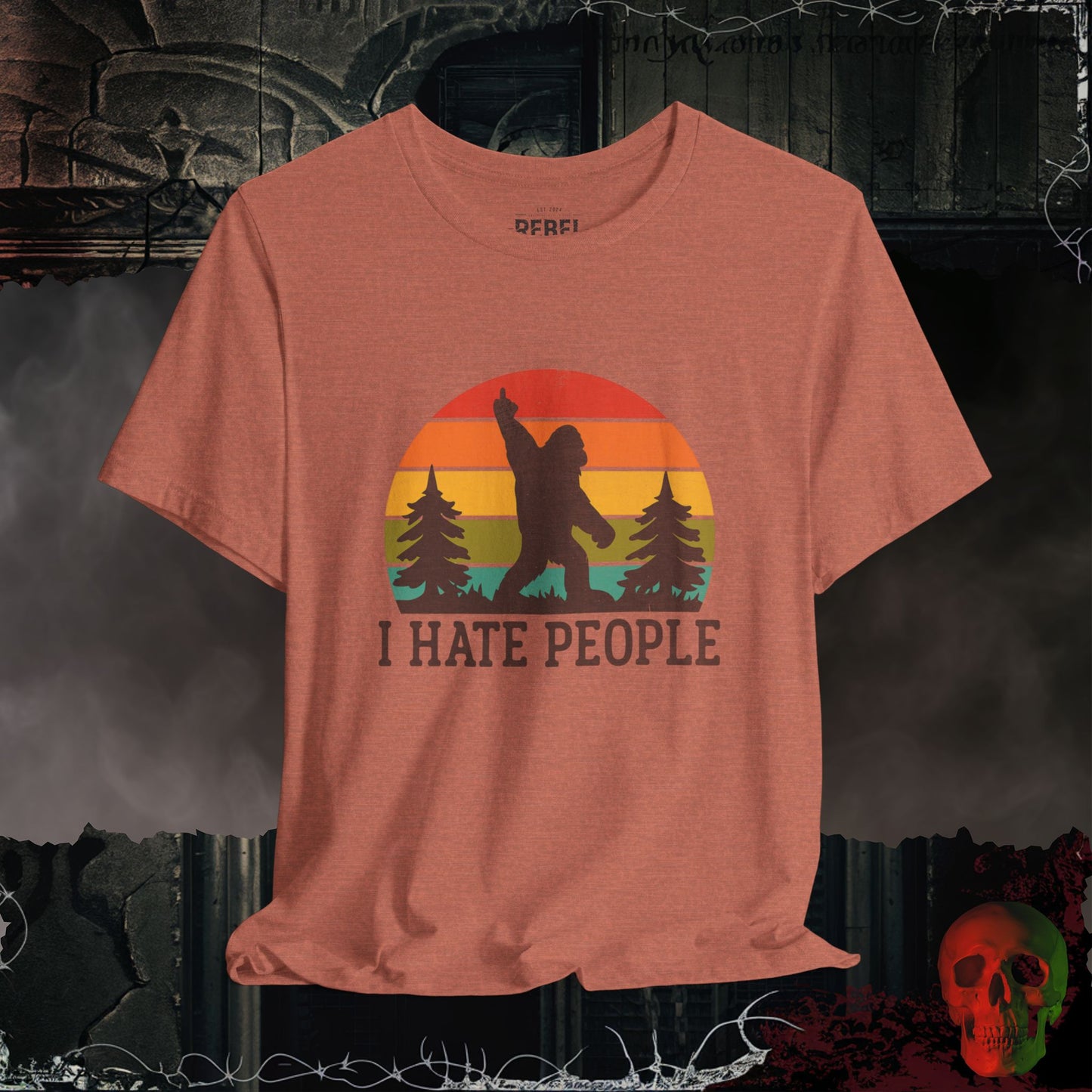 T-Shirt Heather Clay / S I Hate People – Bigfoot Sunset Tee
