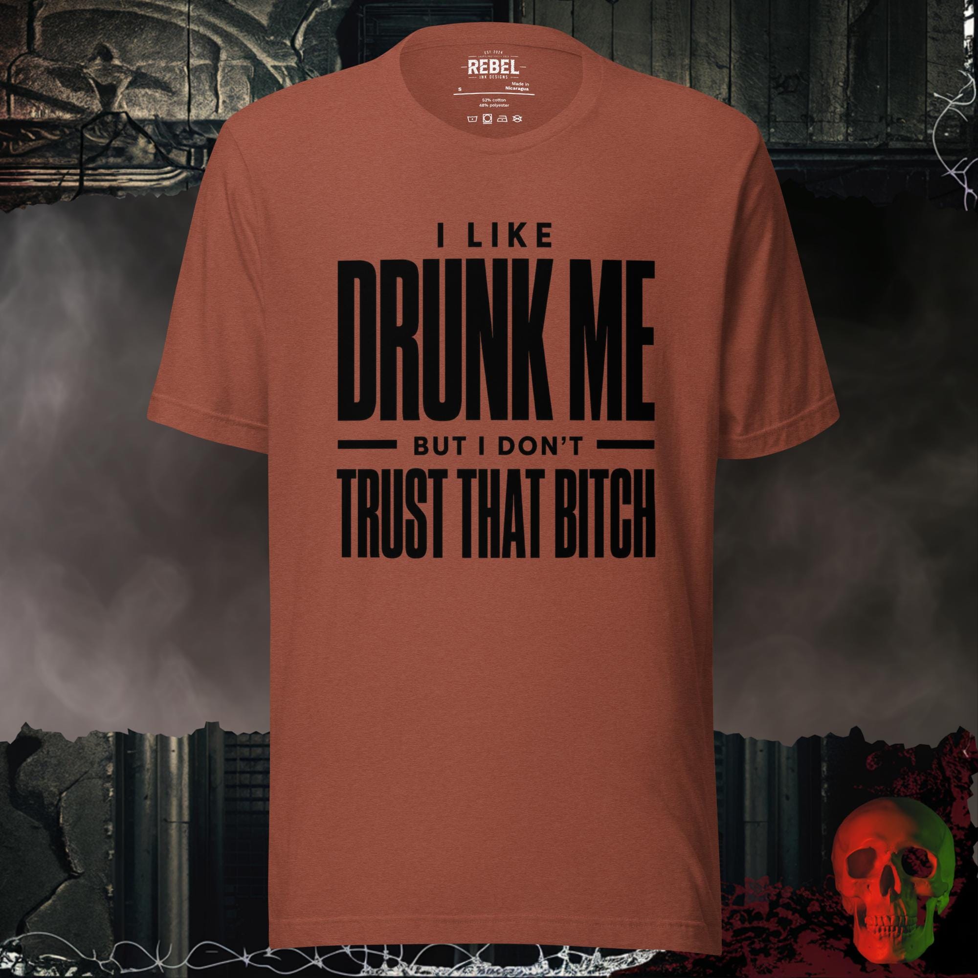T-Shirt Heather Clay / S I Like Drunk Me Graphic Tee | Rebel Ink Designs