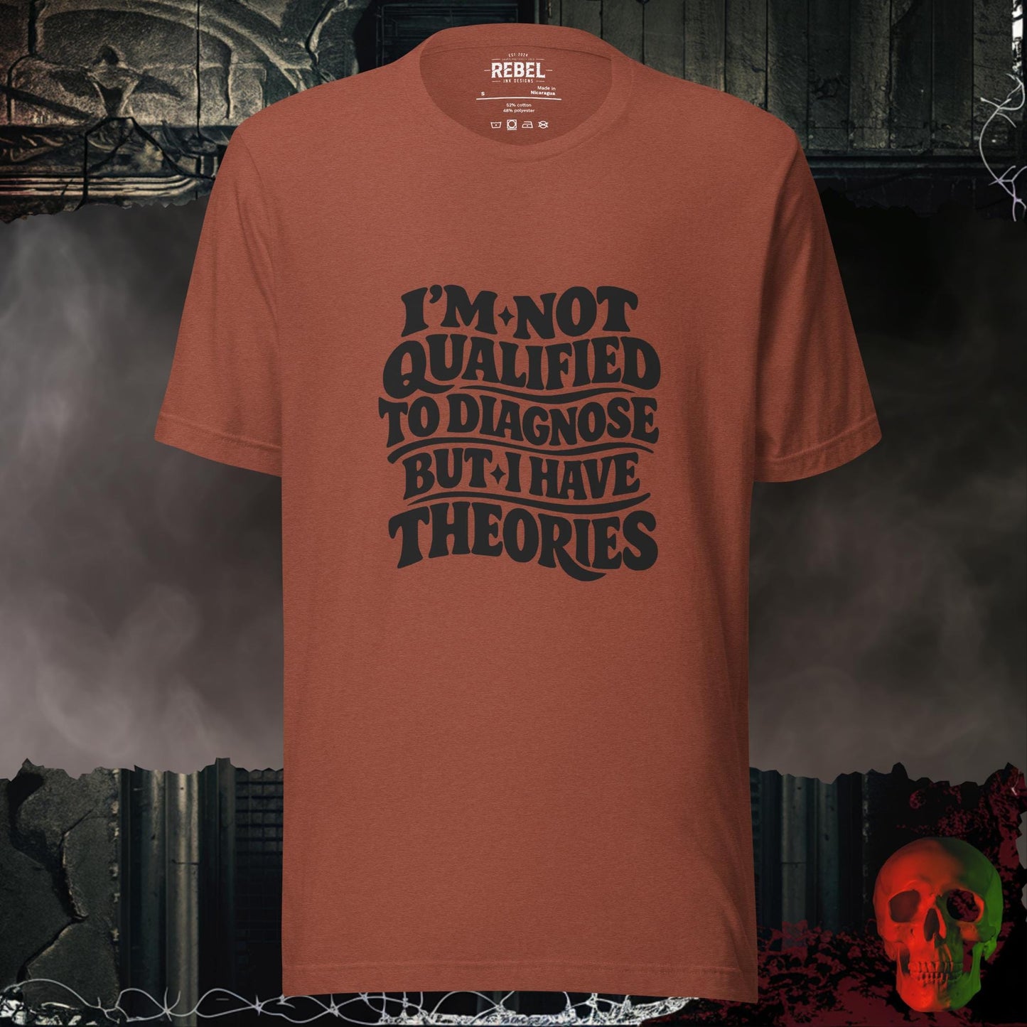 T-Shirt Heather Clay / S I’m Not Qualified, But I Have Theories Tee