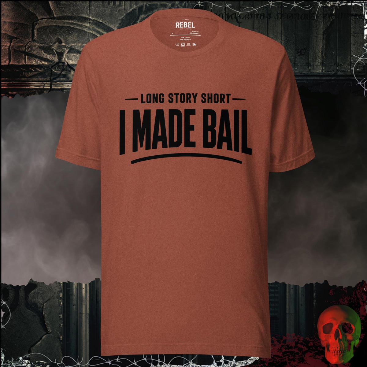 T-Shirt Heather Clay / S Long Story Short, I Made Bail Graphic Tee | Rebel Ink Designs