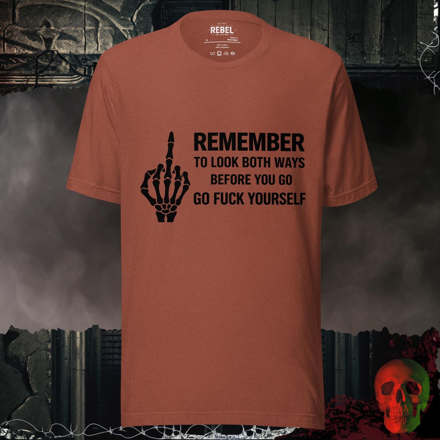 T-Shirt Heather Clay / S Remember to Look Both Ways Tee