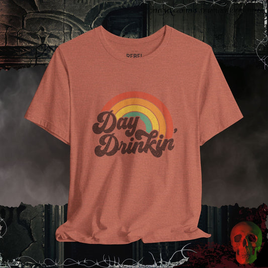 T-Shirt Heather Clay / S Retro Rainbow Day Drinkin’ Tee