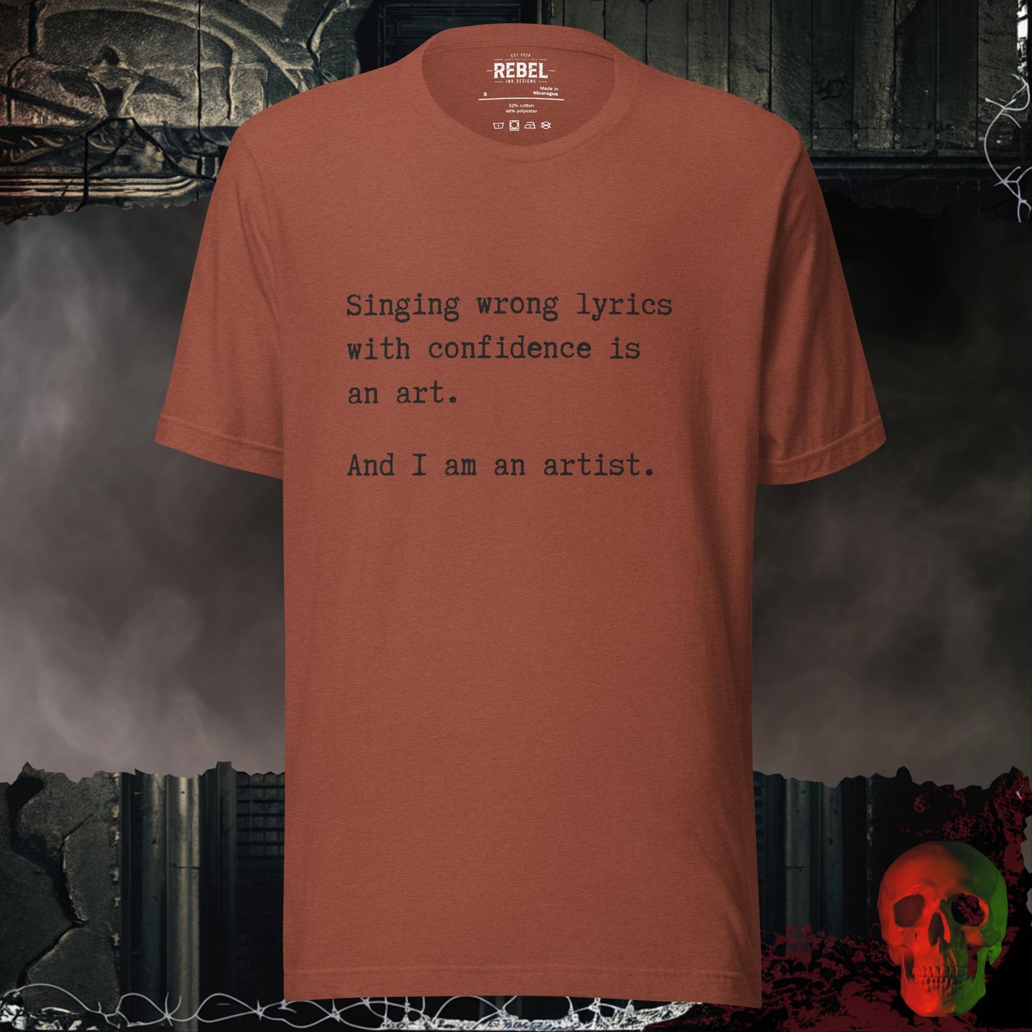 T-Shirt Heather Clay / S Singing Wrong Lyrics with Confidence T-Shirt