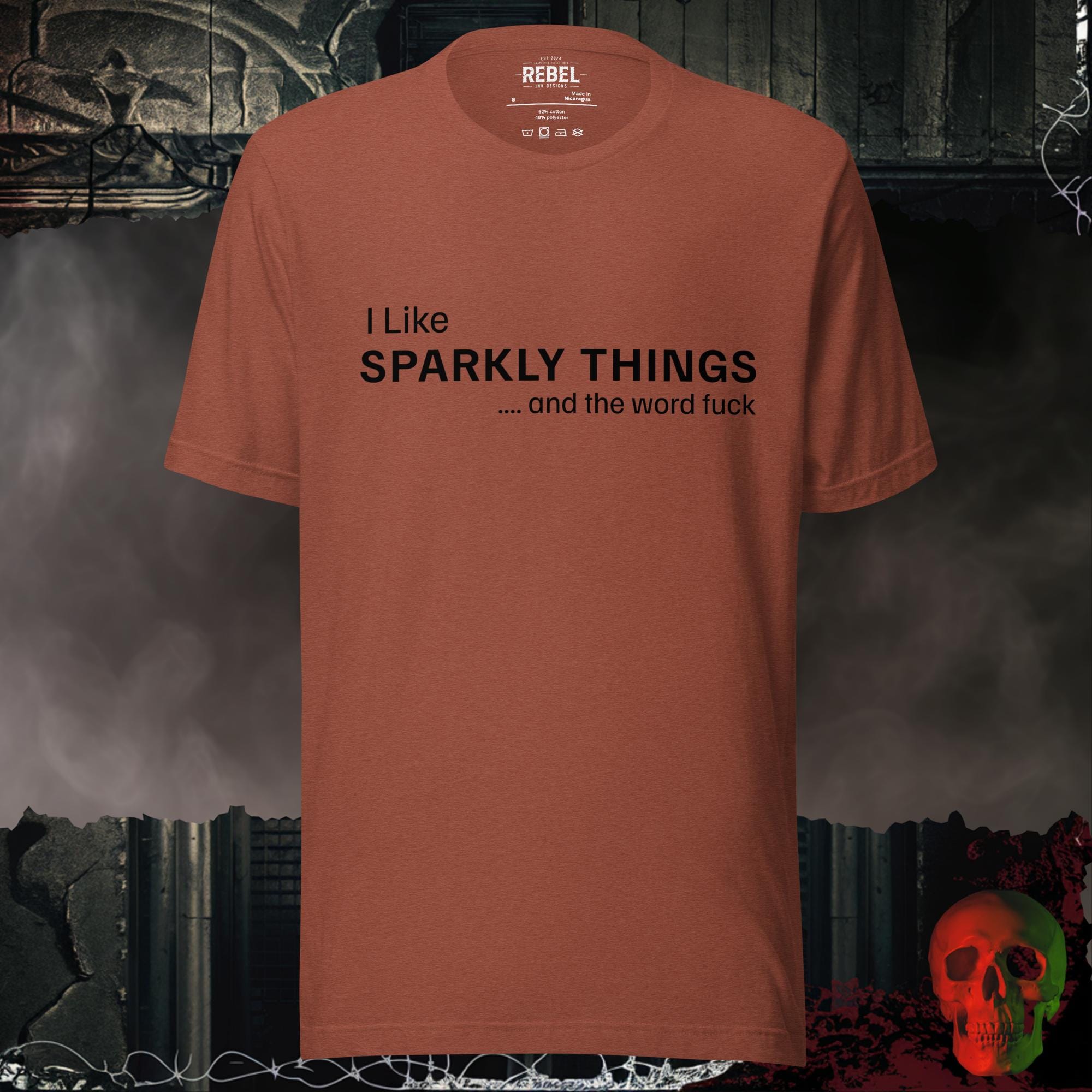 T-Shirt Heather Clay / S SPARKLY THINGS Graphic Tee | Rebel Ink Designs