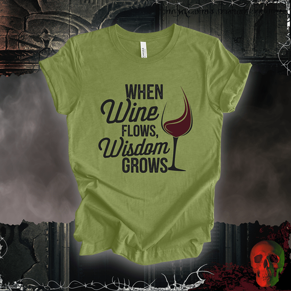 T-Shirt Heather Green / S Wine-Infused Wisdom