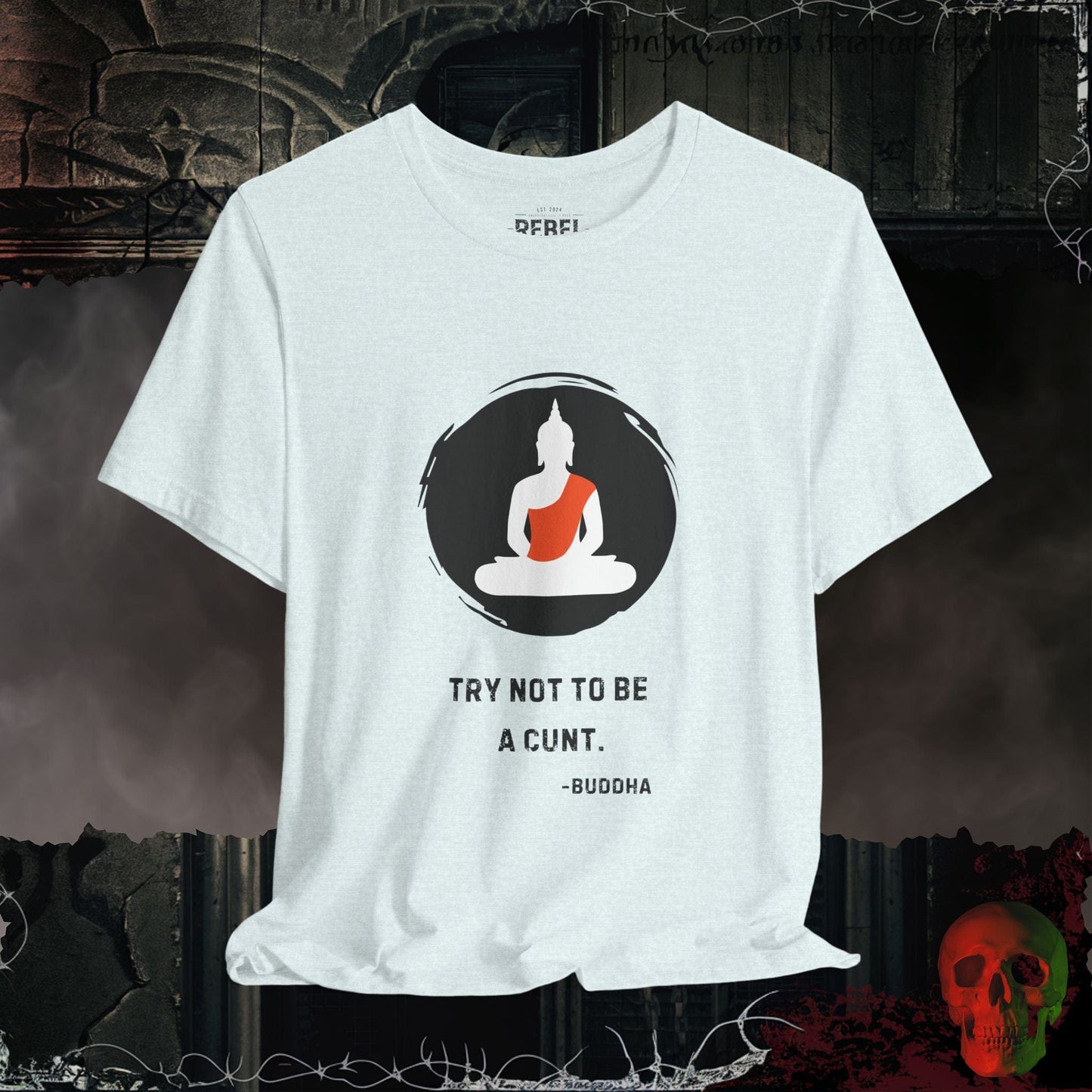 T-Shirt Heather Ice Blue / S Buddha Speaks Tee