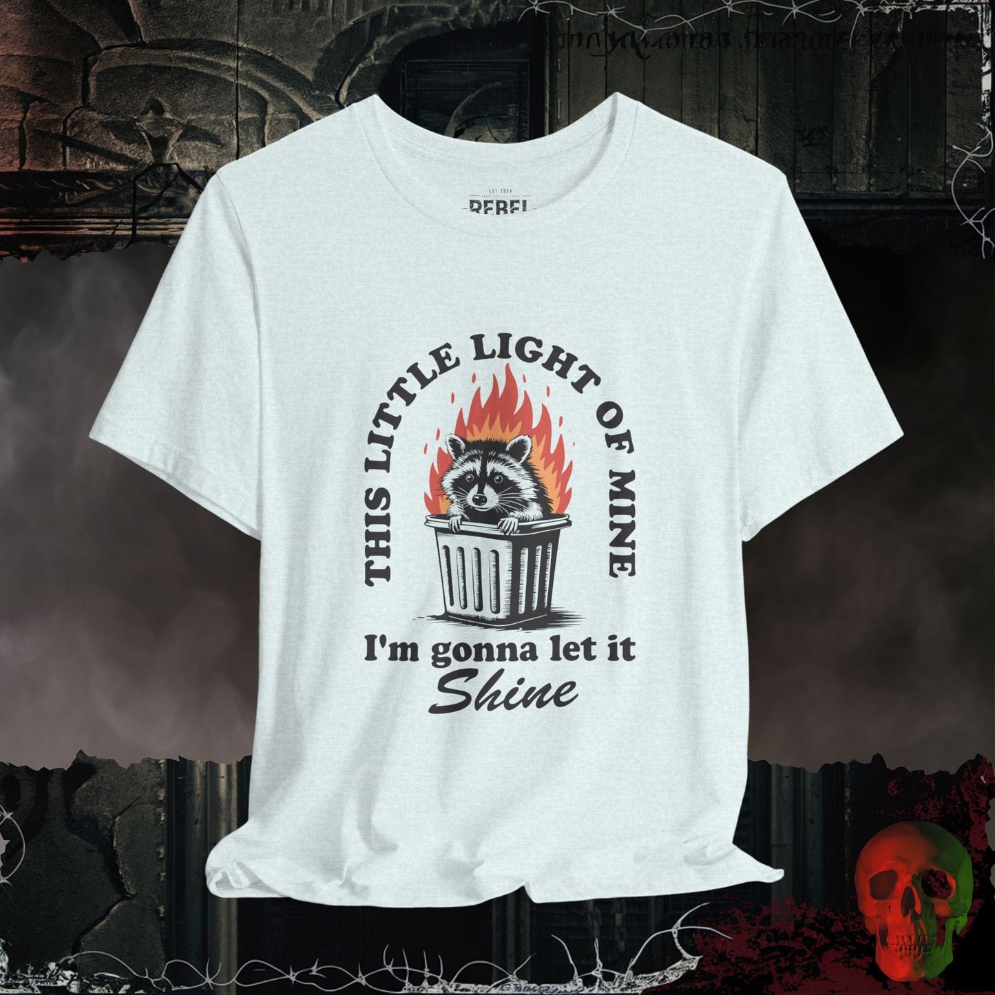 T-Shirt Heather Ice Blue / S Dumpster Fire Tee