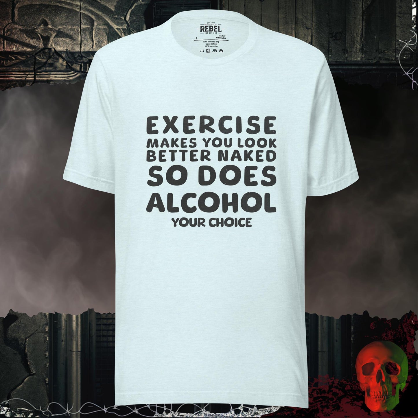T-Shirt Heather Ice Blue / S Exercise or Alcohol Tee