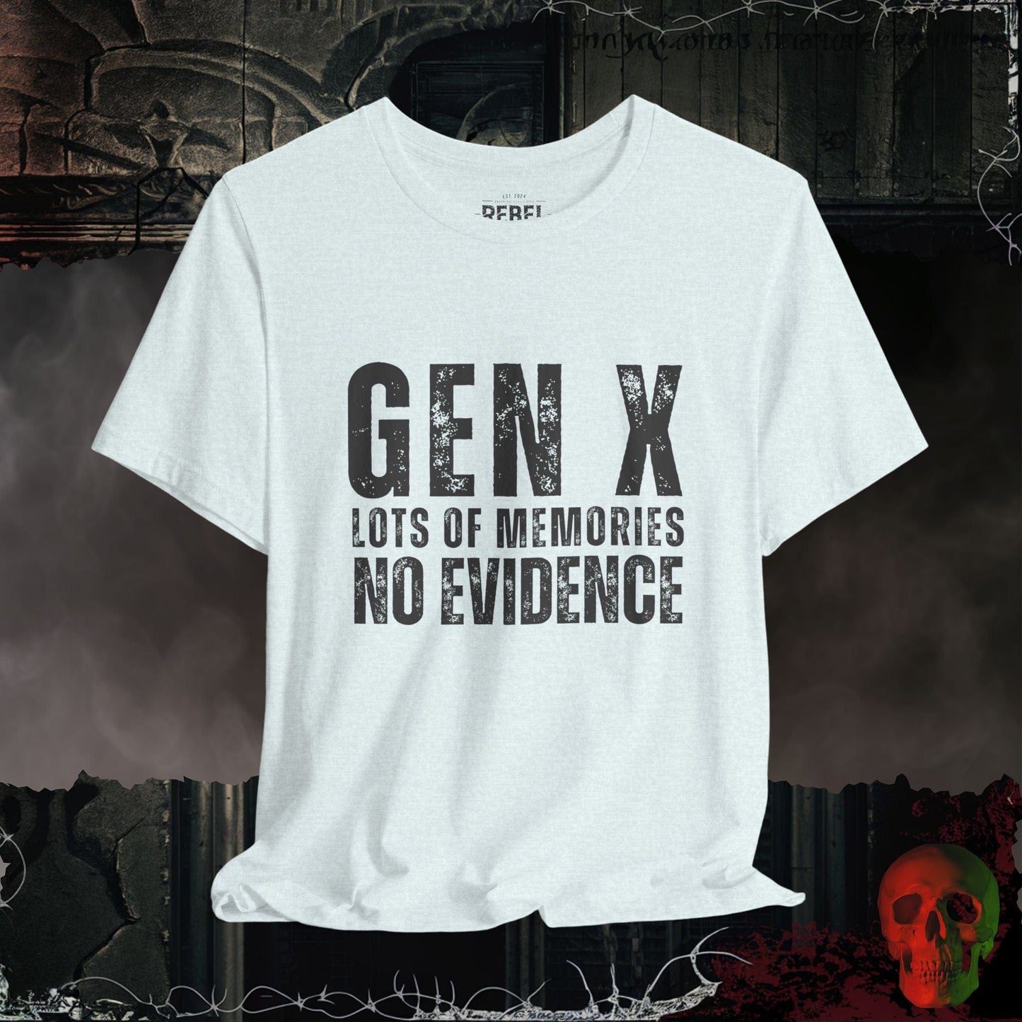 T-Shirt Heather Ice Blue / S Gen X: No Evidence T-Shirt