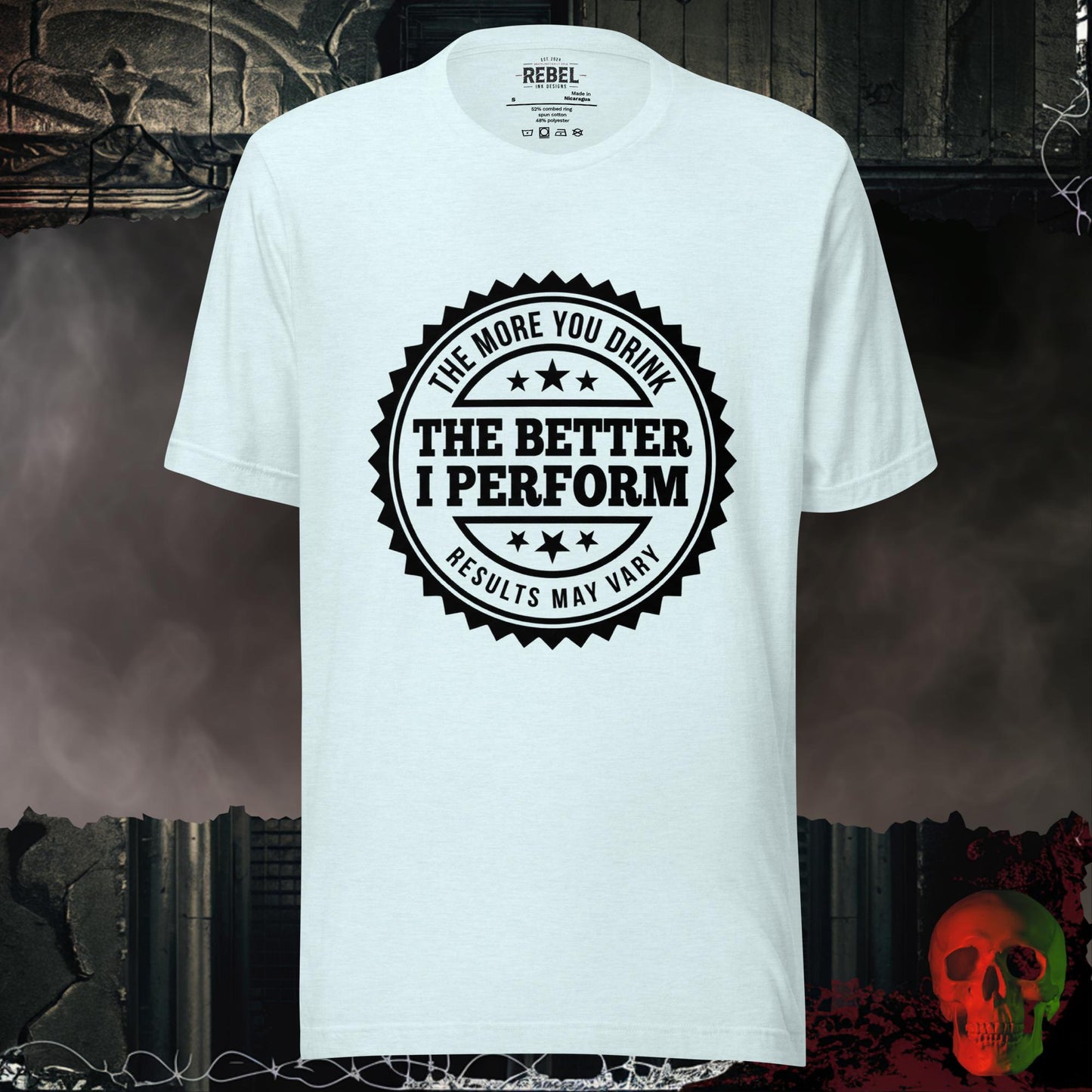 T-Shirt Heather Ice Blue / S More Drinking Better Performance Tee